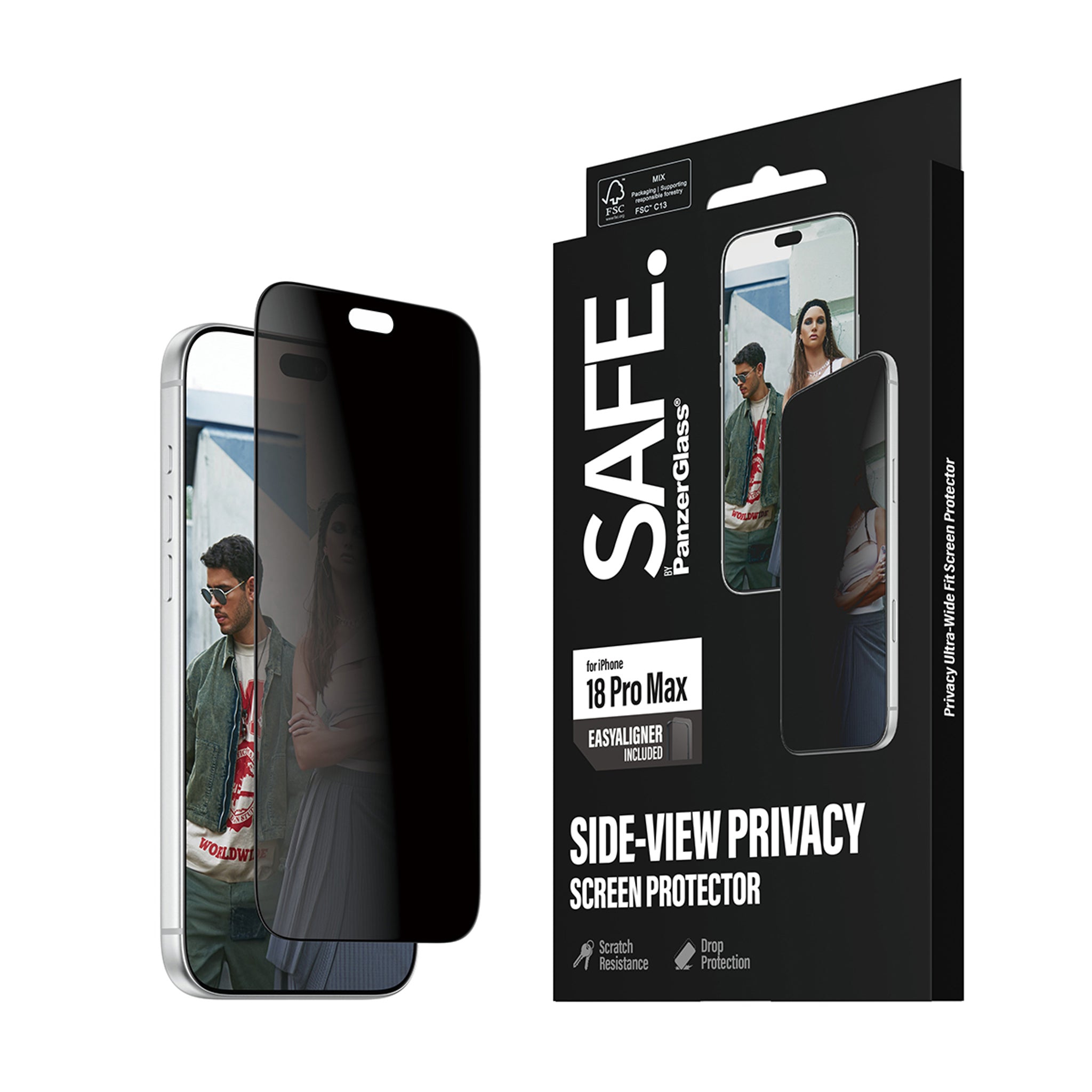 SAFE. by PanzerGlass® Privacy Displayschutz iPhone 18 Pro Max | Ultra-Wide Fit m. EasyAligner