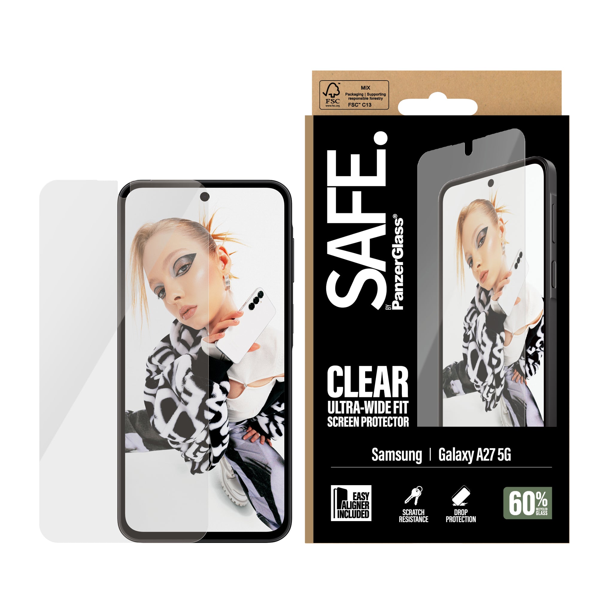 SAFE. by PanzerGlass® Displayschutz Samsung Galaxy A27 5G | Ultra-Wide Fit m. EasyAligner