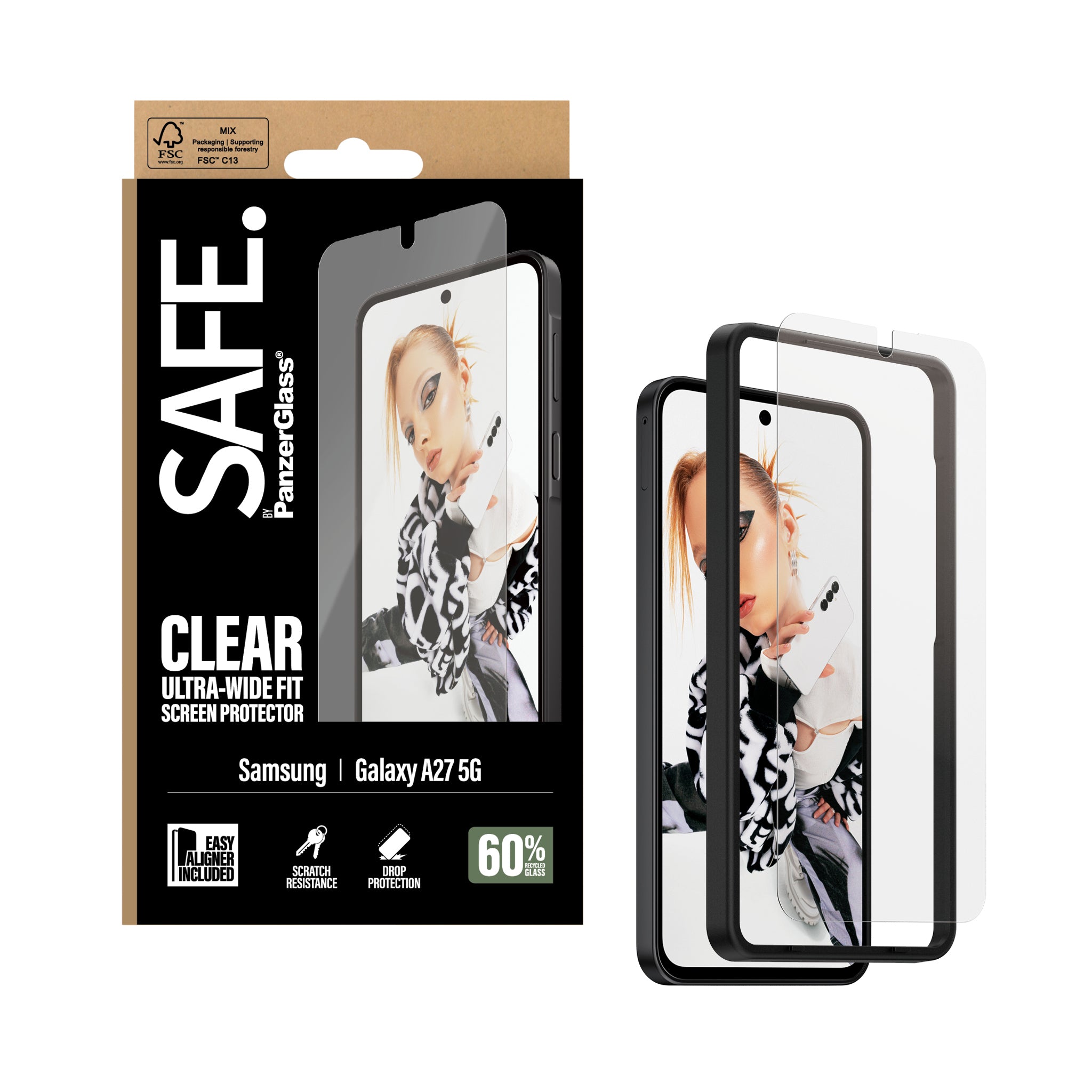 SAFE. by PanzerGlass® Displayschutz Samsung Galaxy A27 5G | Ultra-Wide Fit m. EasyAligner