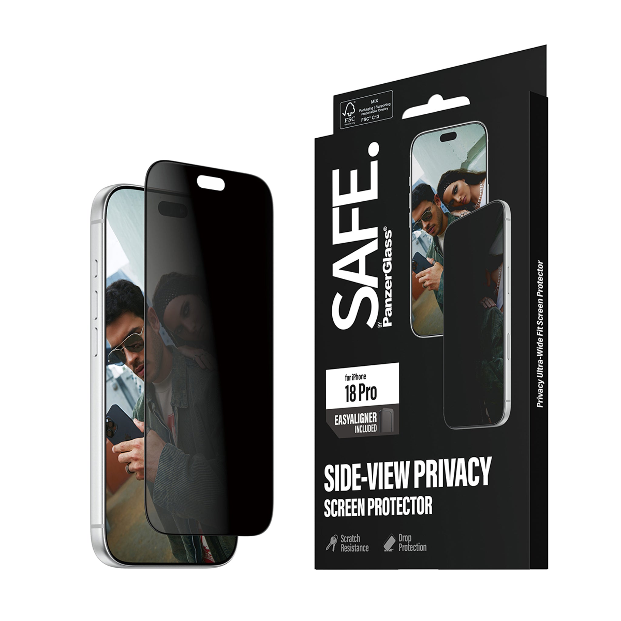 SAFE. by PanzerGlass® Privacy Displayschutz iPhone 18 Pro | Ultra-Wide Fit m. EasyAligner