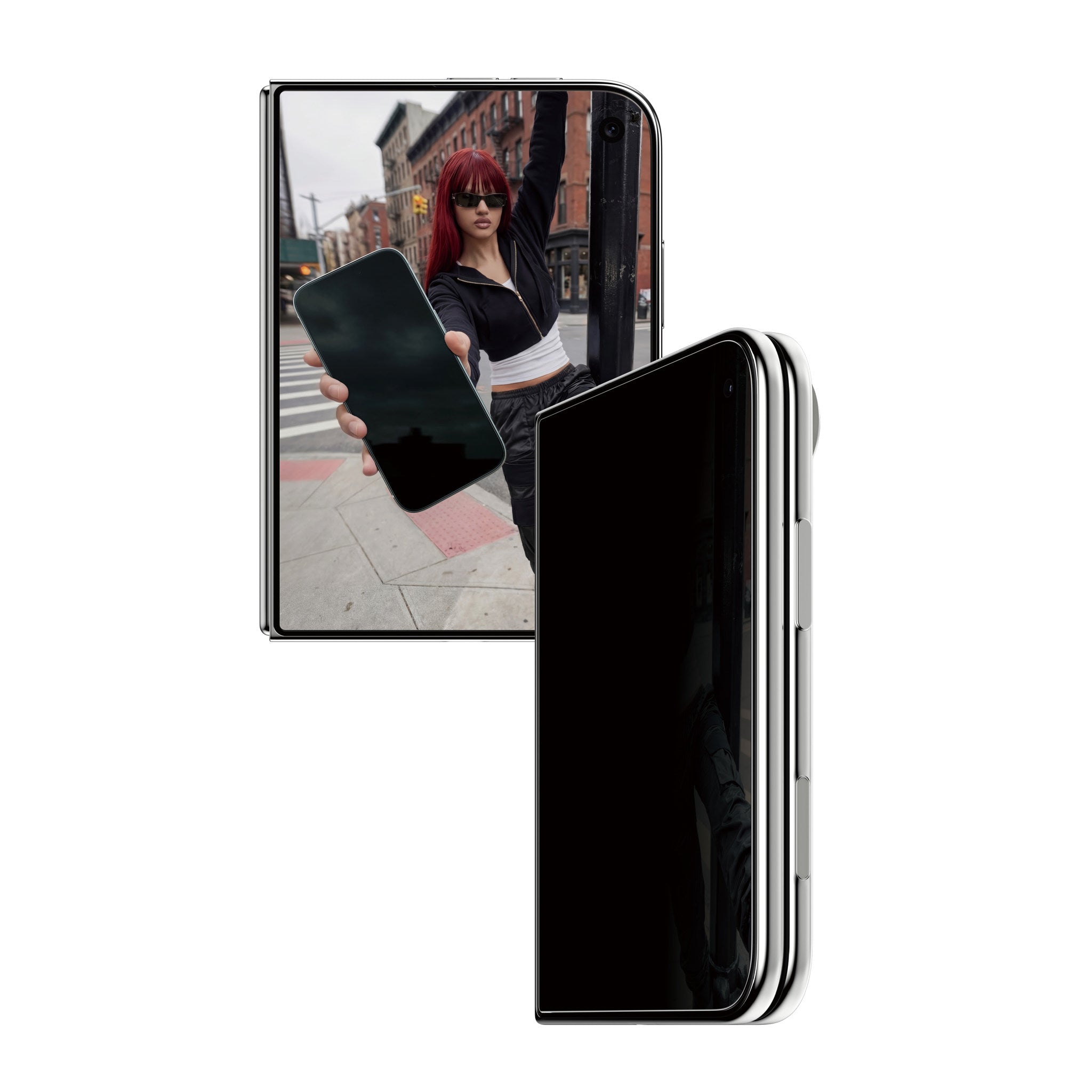 SAFE. by PanzerGlass® 2-Way Privacy Displayschutz Apple iPhone 2026 Fold | FRAME FIT m. EasyAligner (sub-screen)