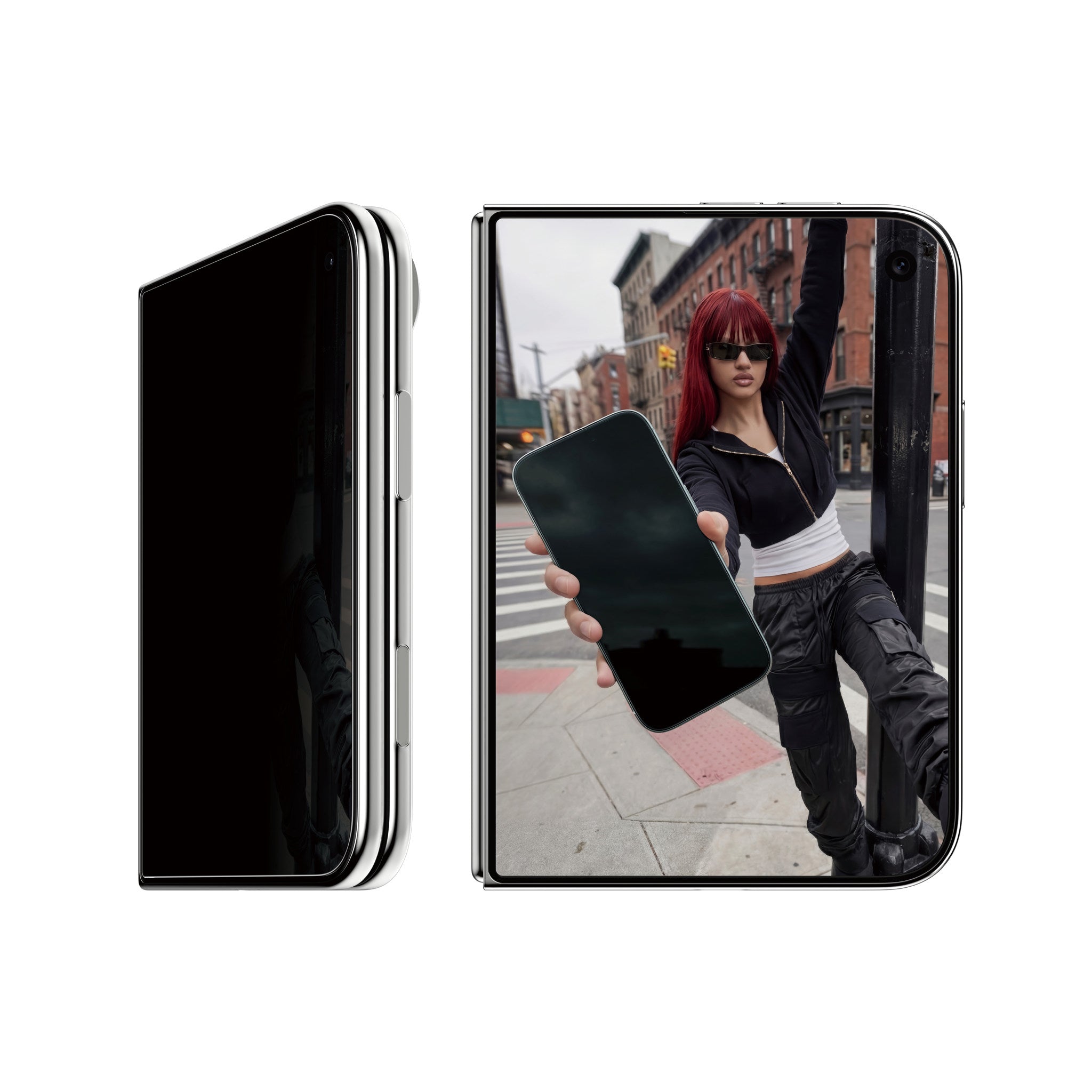 SAFE. by PanzerGlass® 2-Way Privacy Displayschutz Apple iPhone 2026 Fold | FRAME FIT m. EasyAligner (sub-screen)