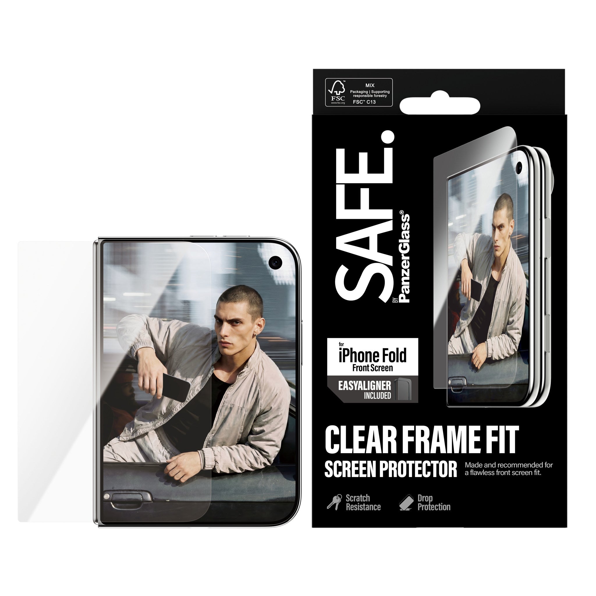 SAFE. by PanzerGlass® Außendisplay Displayschutz iPhone 2026 Fold | FRAME FIT m. EasyAligner