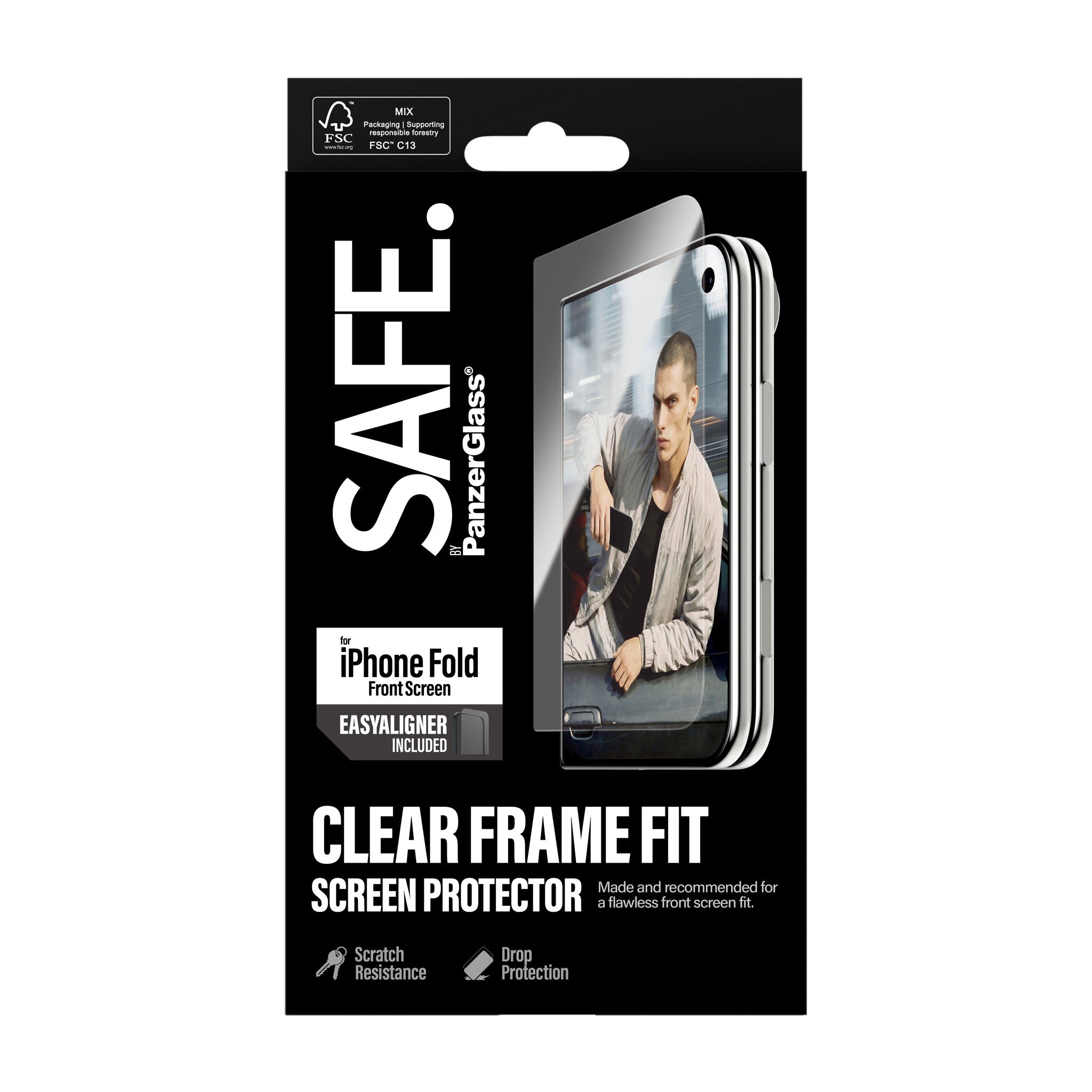 SAFE. by PanzerGlass® Außendisplay Displayschutz iPhone 2026 Fold | FRAME FIT m. EasyAligner