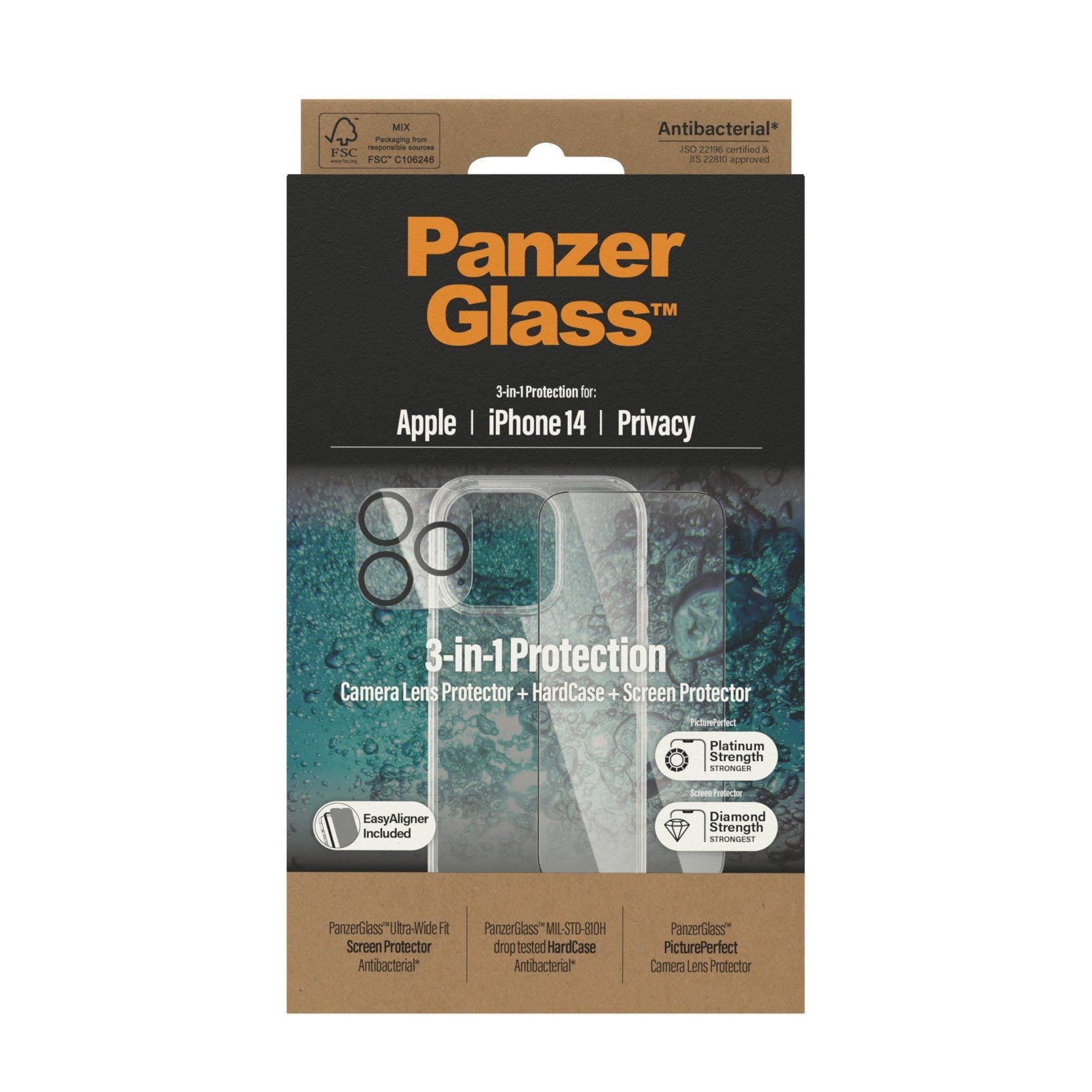 PanzerGlass® Privacy 3-in-1 Set iPhone 14
