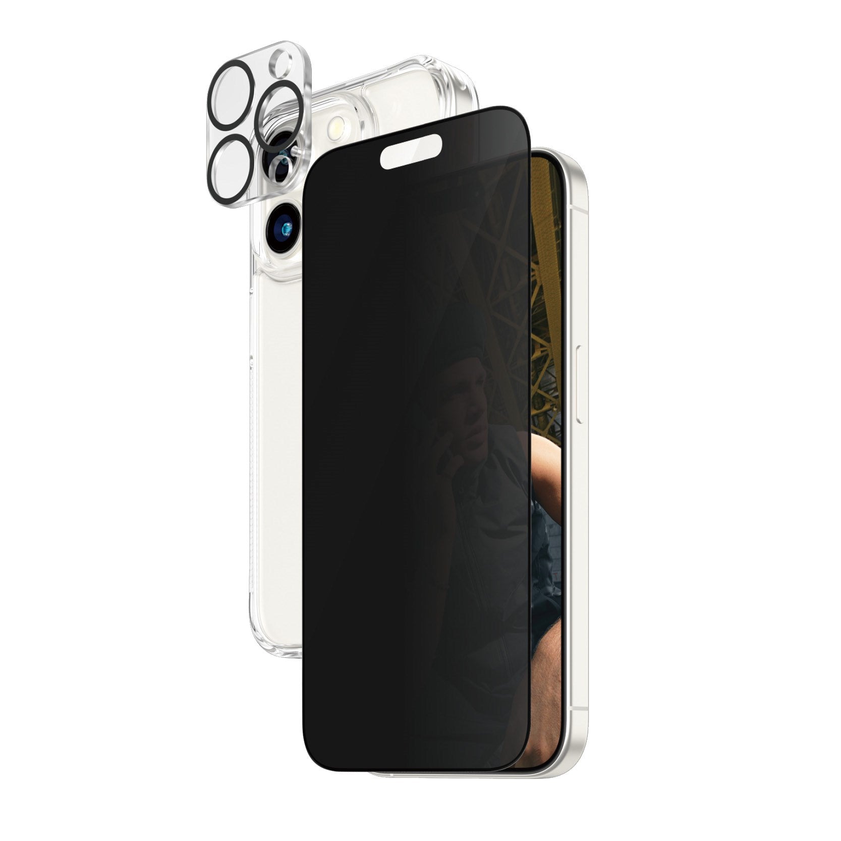 PanzerGlass® Privacy 3-in-1 Set iPhone 15 Pro