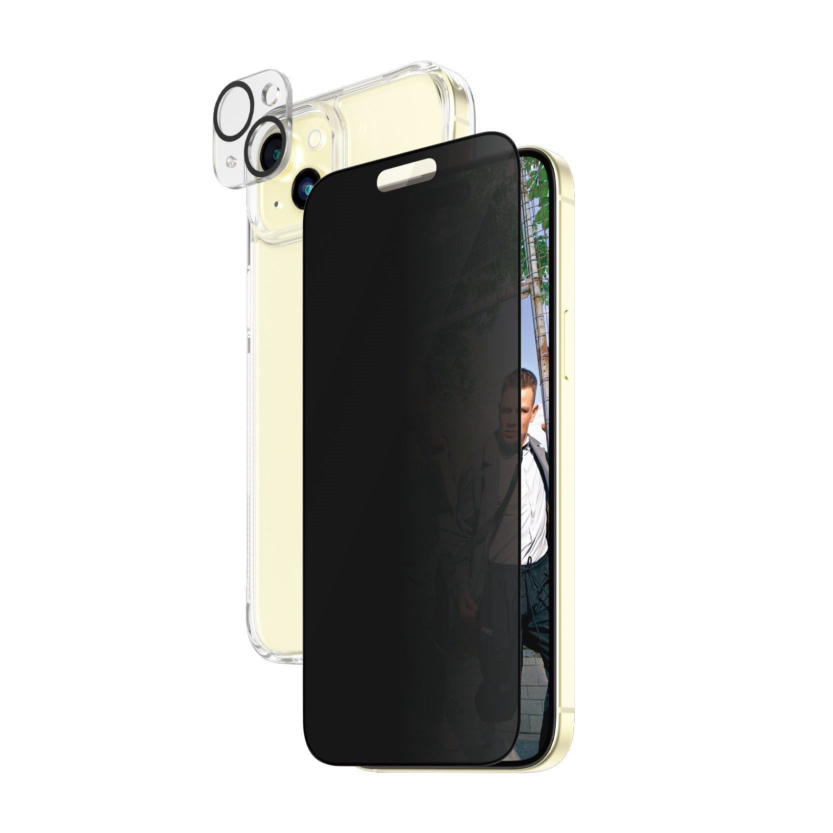 PanzerGlass® Privacy 3-in-1 Set iPhone 15 Plus