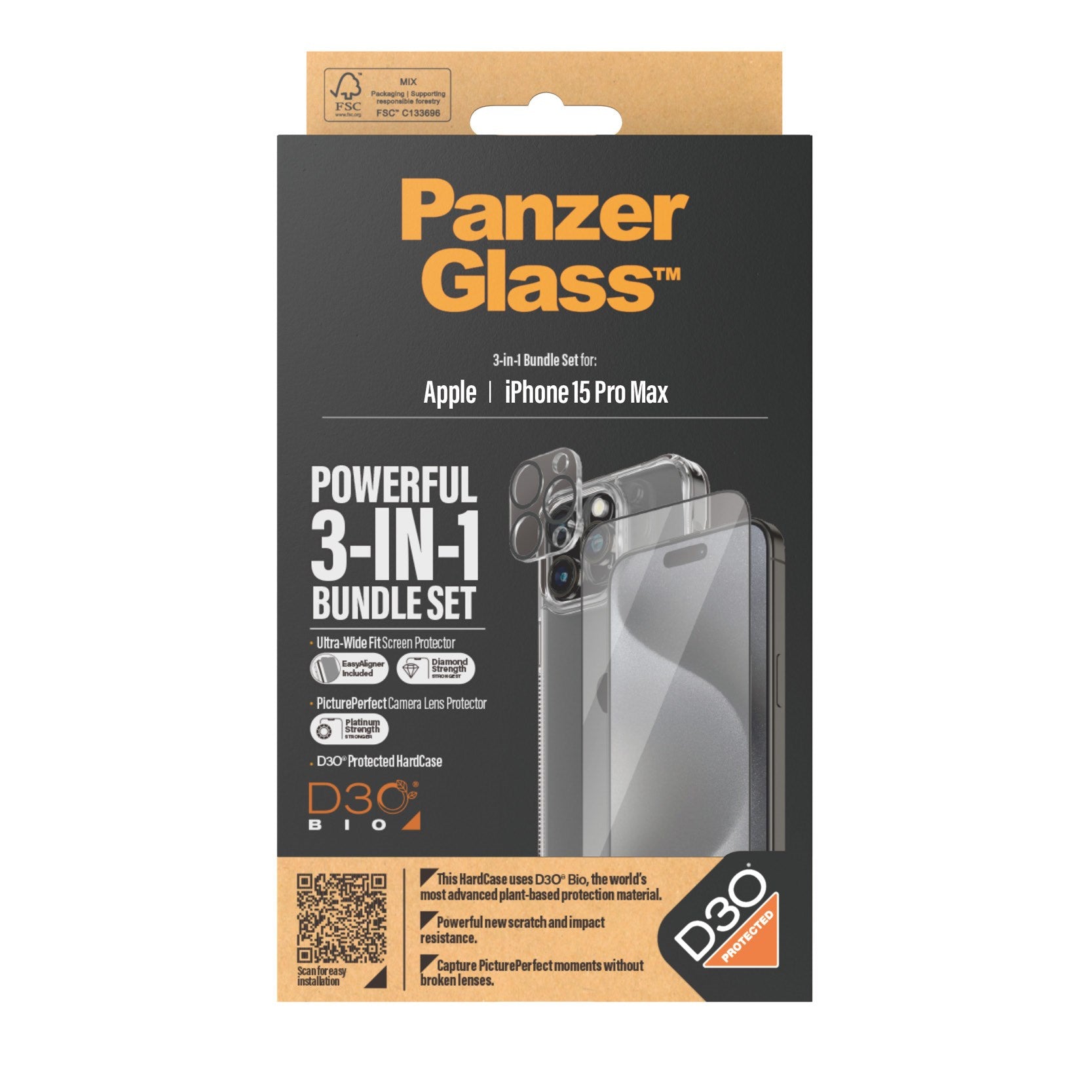 PanzerGlass® 3-in-1 Set iPhone 15 Pro Max