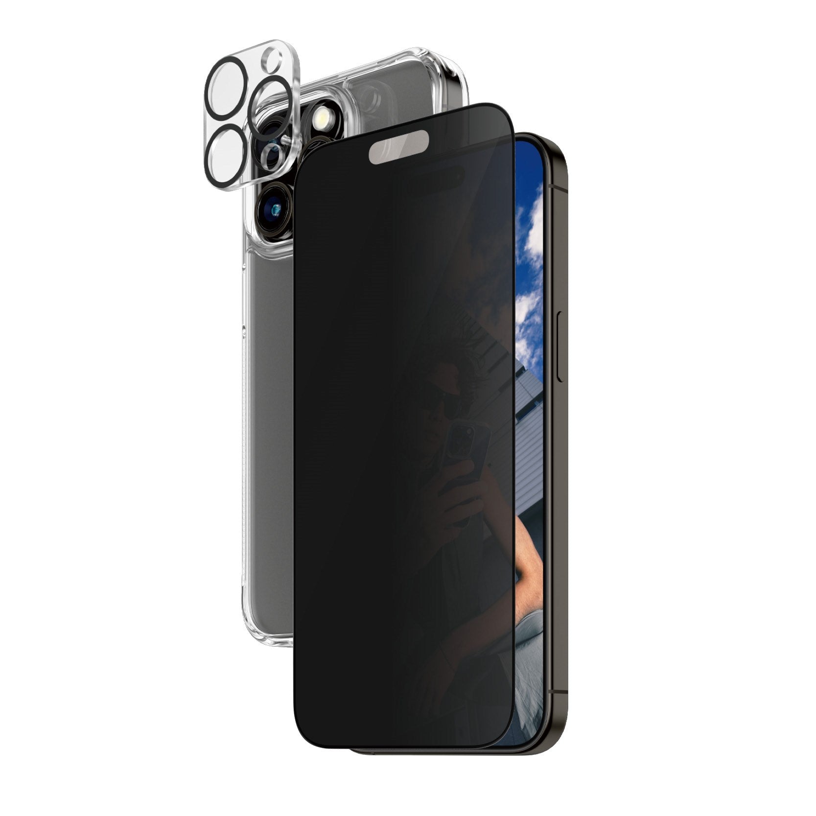 PanzerGlass® Privacy 3-in-1 Set iPhone 15 Pro Max