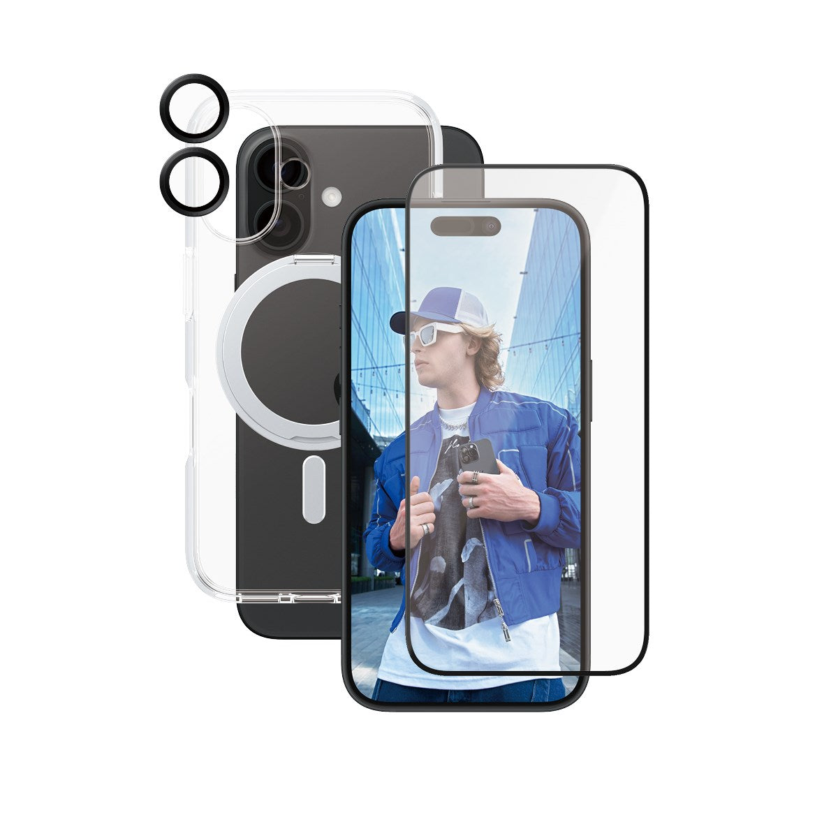 CARE by PanzerGlass® Feature 3-in-1 Ceramic Set iPhone 16