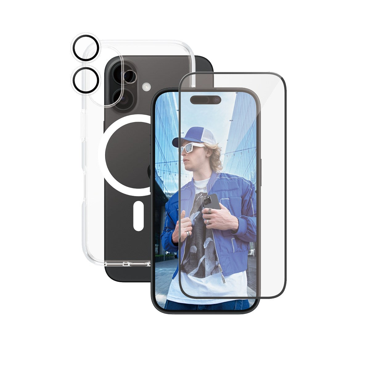 CARE by PanzerGlass® Flagship 3-in-1 Set iPhone 16