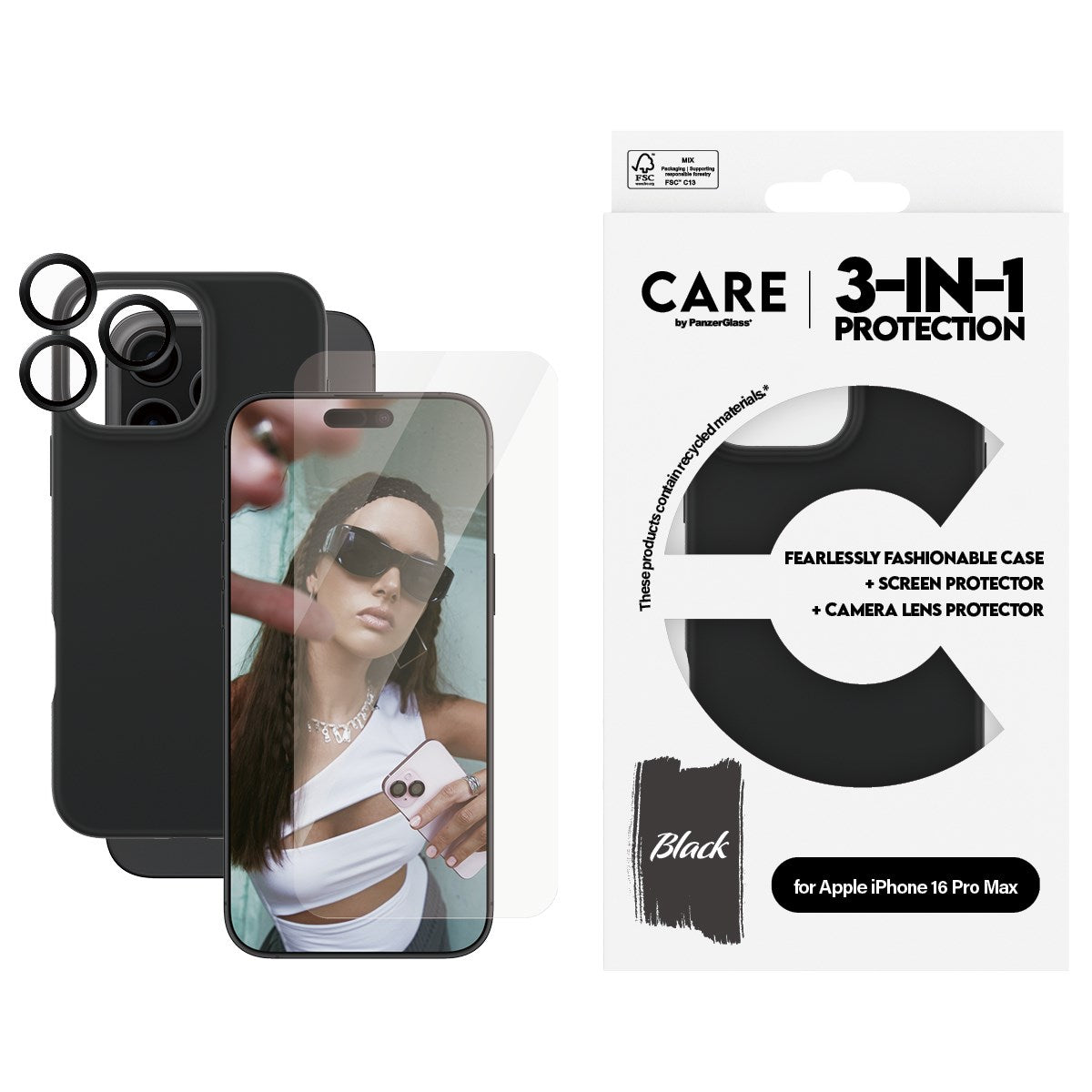 CARE by PanzerGlass® Fashion 3-in-1 Set iPhone 16 Pro Max
