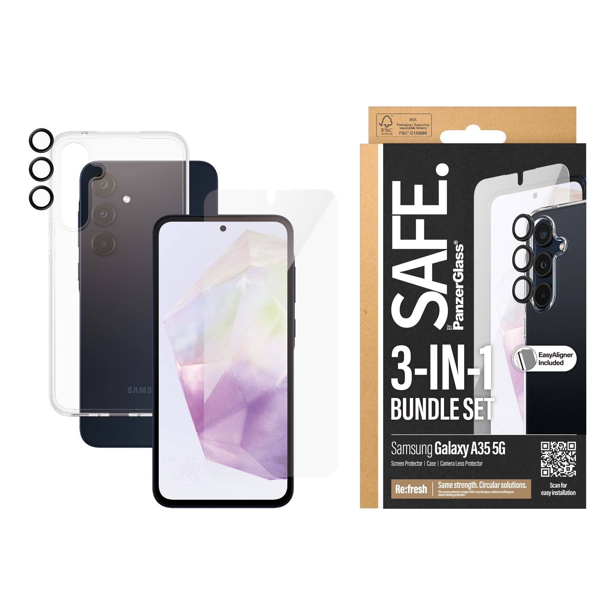 SAFE. by PanzerGlass® 3-in-1 Schutz Set Samsung Galaxy A35 5G