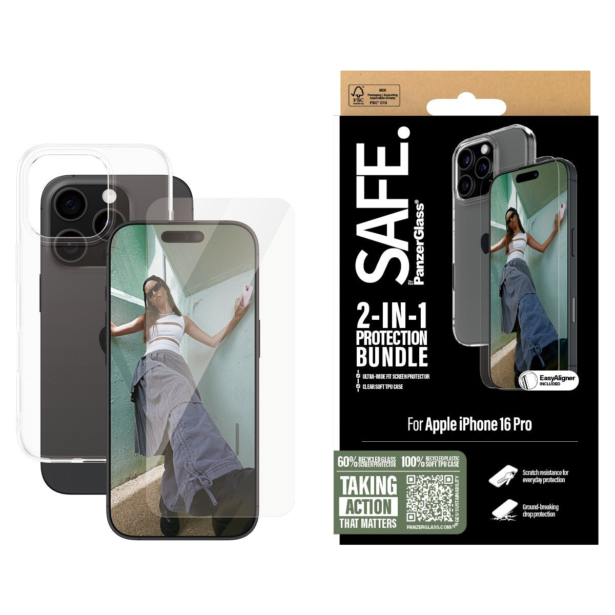 SAFE. by PanzerGlass® 2-in-1 Schutz Set iPhone 16 Pro