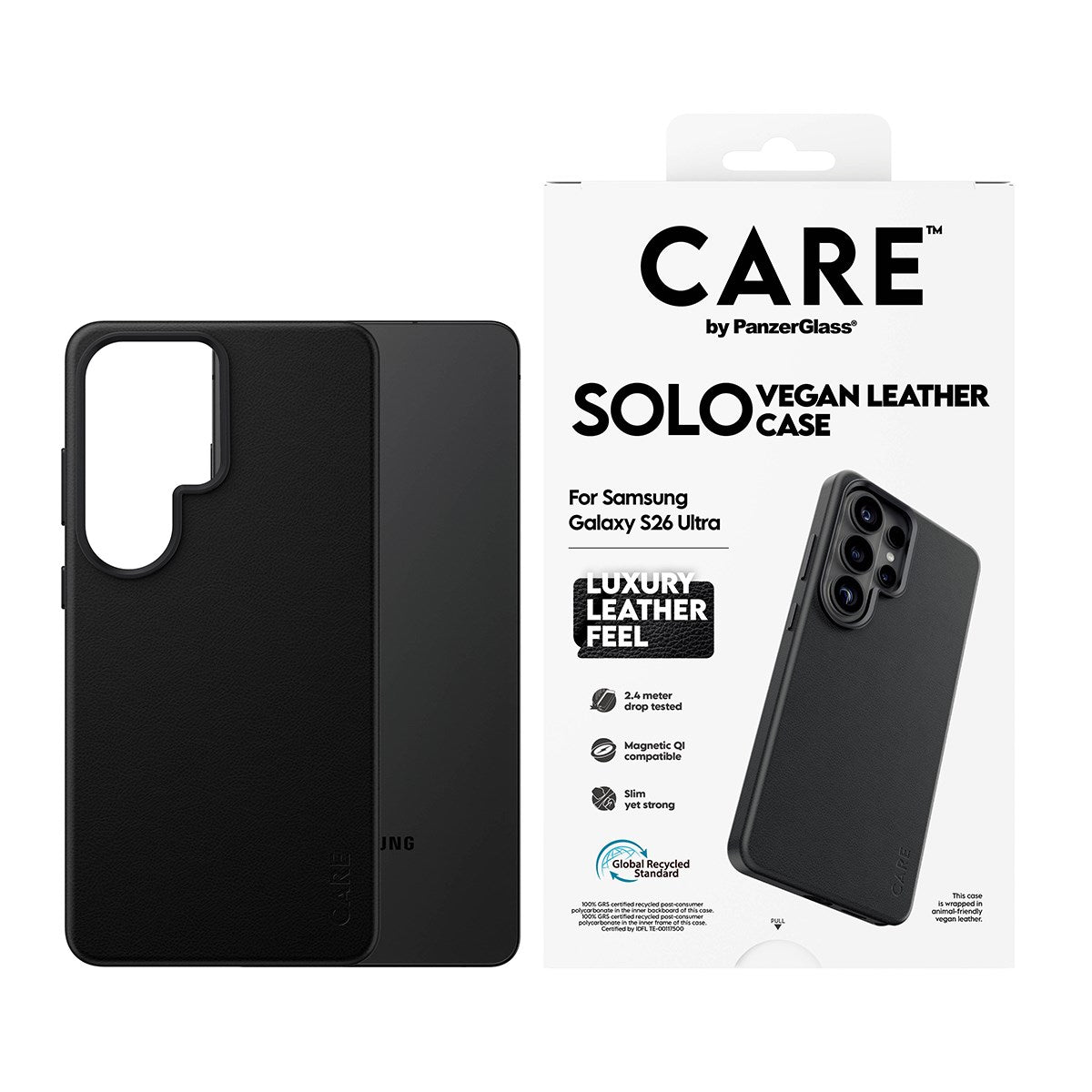 CARE™ by PanzerGlass® Solo Case Schwarz m. Qi Samsung Galaxy S26 Ultra