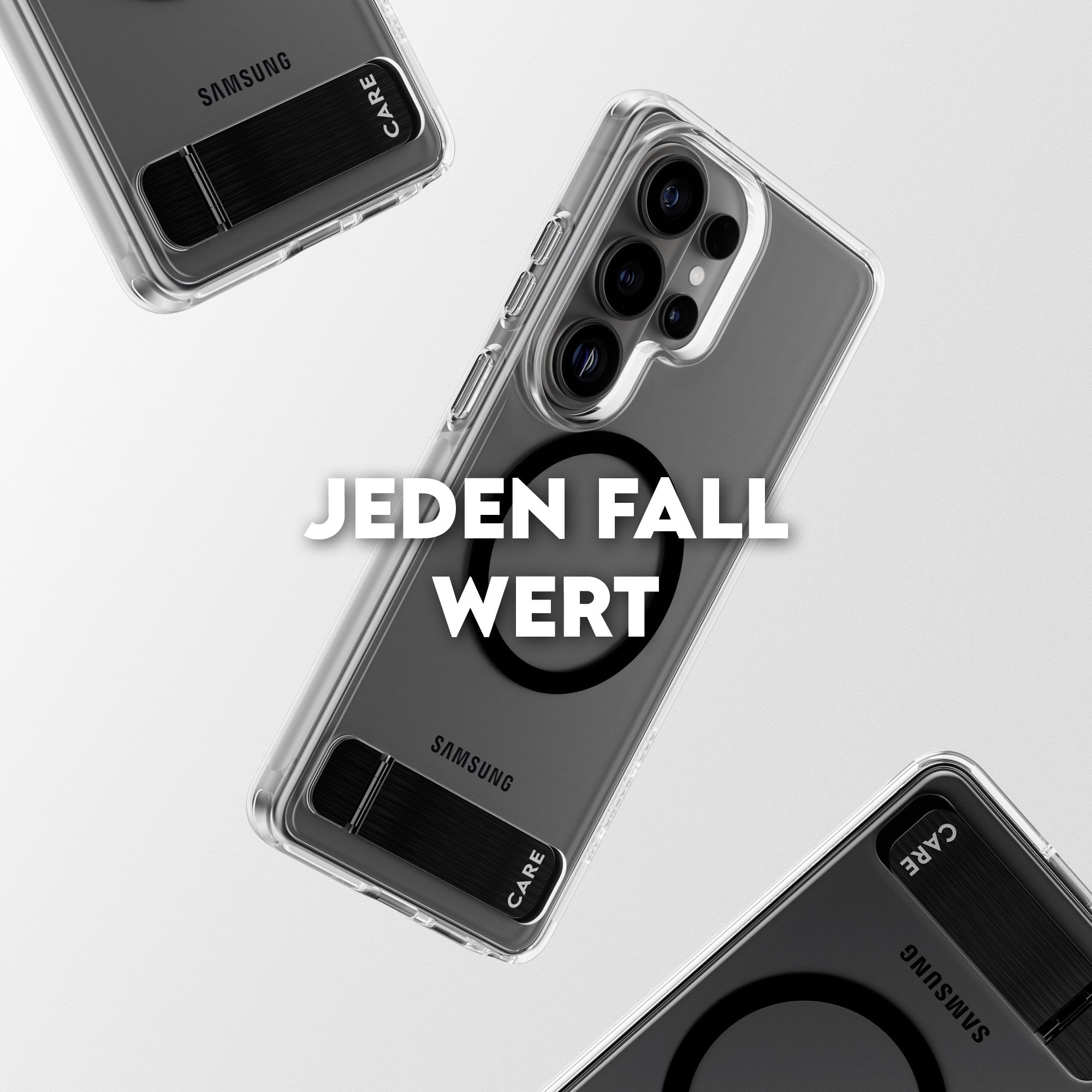 CARE™ by PanzerGlass® Urban Explorer Case Transparent m. Schwarz Kickstand & Qi Samsung Galaxy S26 Ultra
