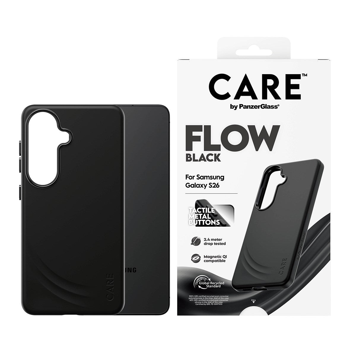 CARE™ by PanzerGlass® Flow Case Schwarz m. Qi Samsung Galaxy S26