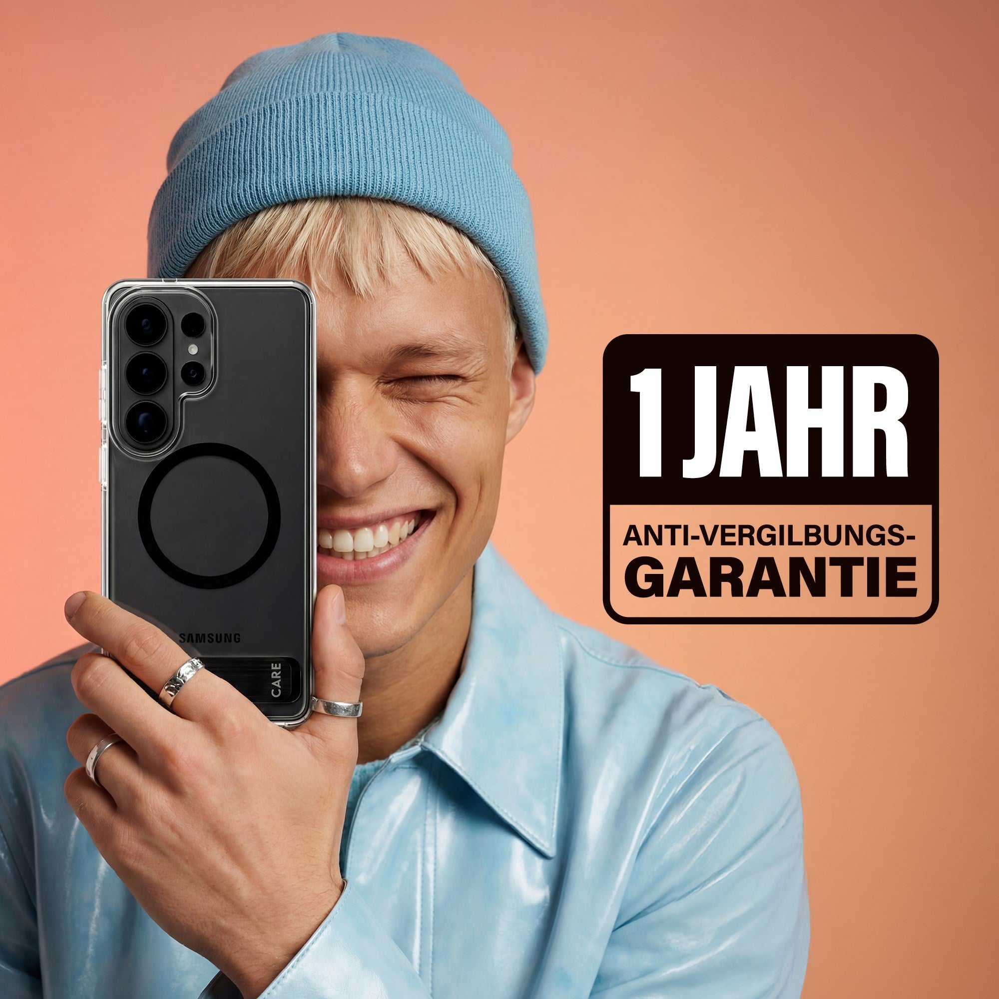 CARE™ by PanzerGlass® Urban Explorer Case Transparent m. Schwarz Kickstand & Qi Samsung Galaxy S26+