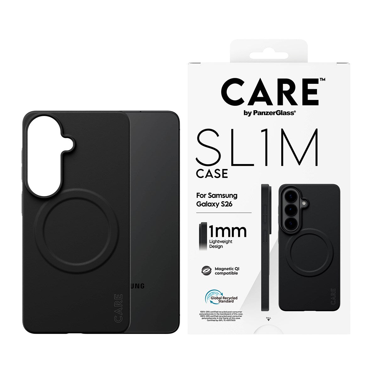 CARE™ by PanzerGlass® SL1M Case Schwarz m. Qi Samsung Galaxy S26