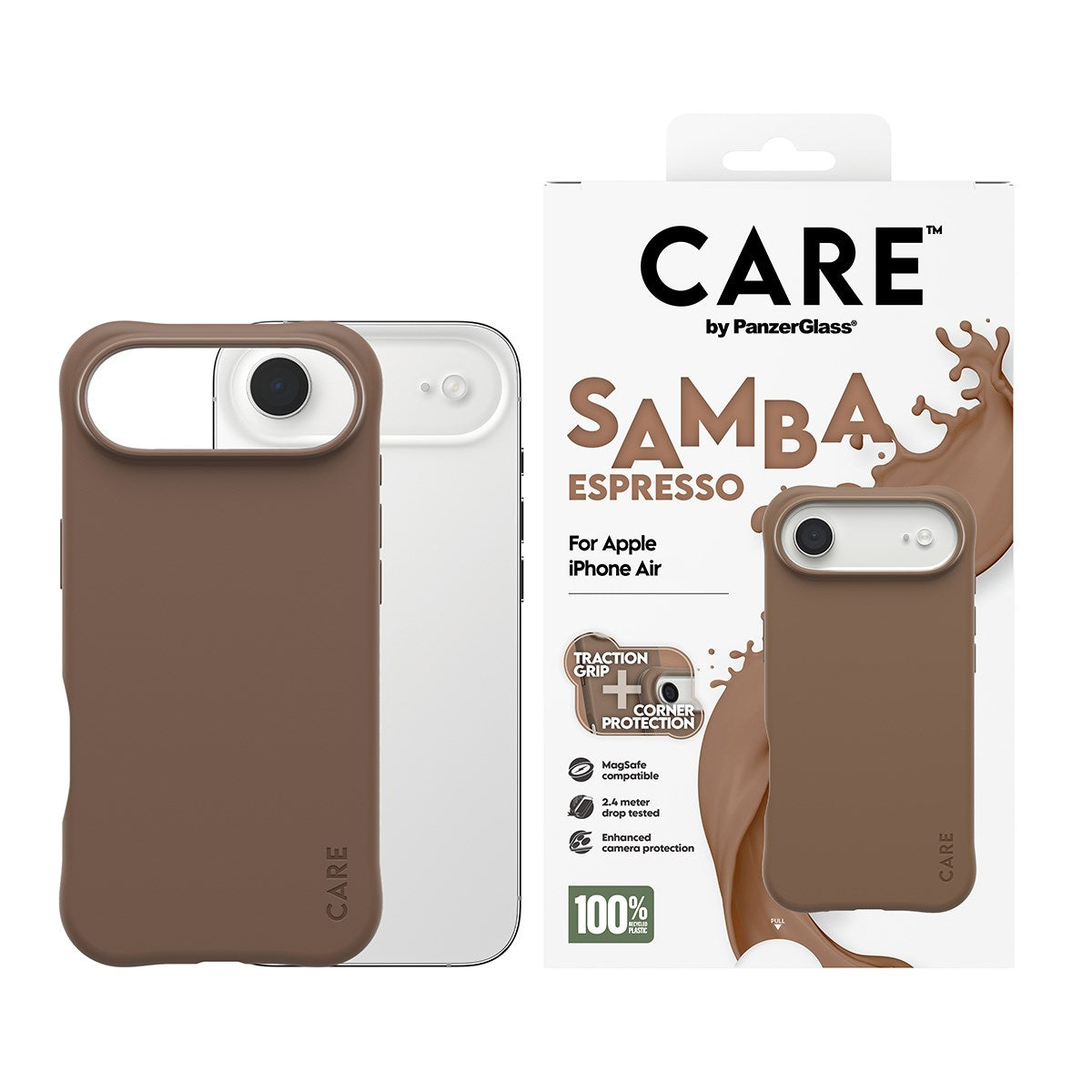 CARE by PanzerGlass® Fashionable Case Samba Espresso m. MagSafe iPhone Air