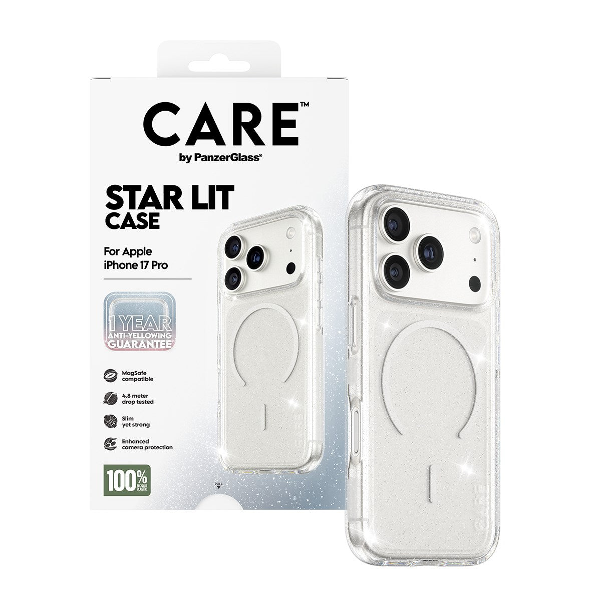 CARE by PanzerGlass® Flagship Case Urban Explorer Star Lit m. Weiß MagSafe iPhone 17 Pro