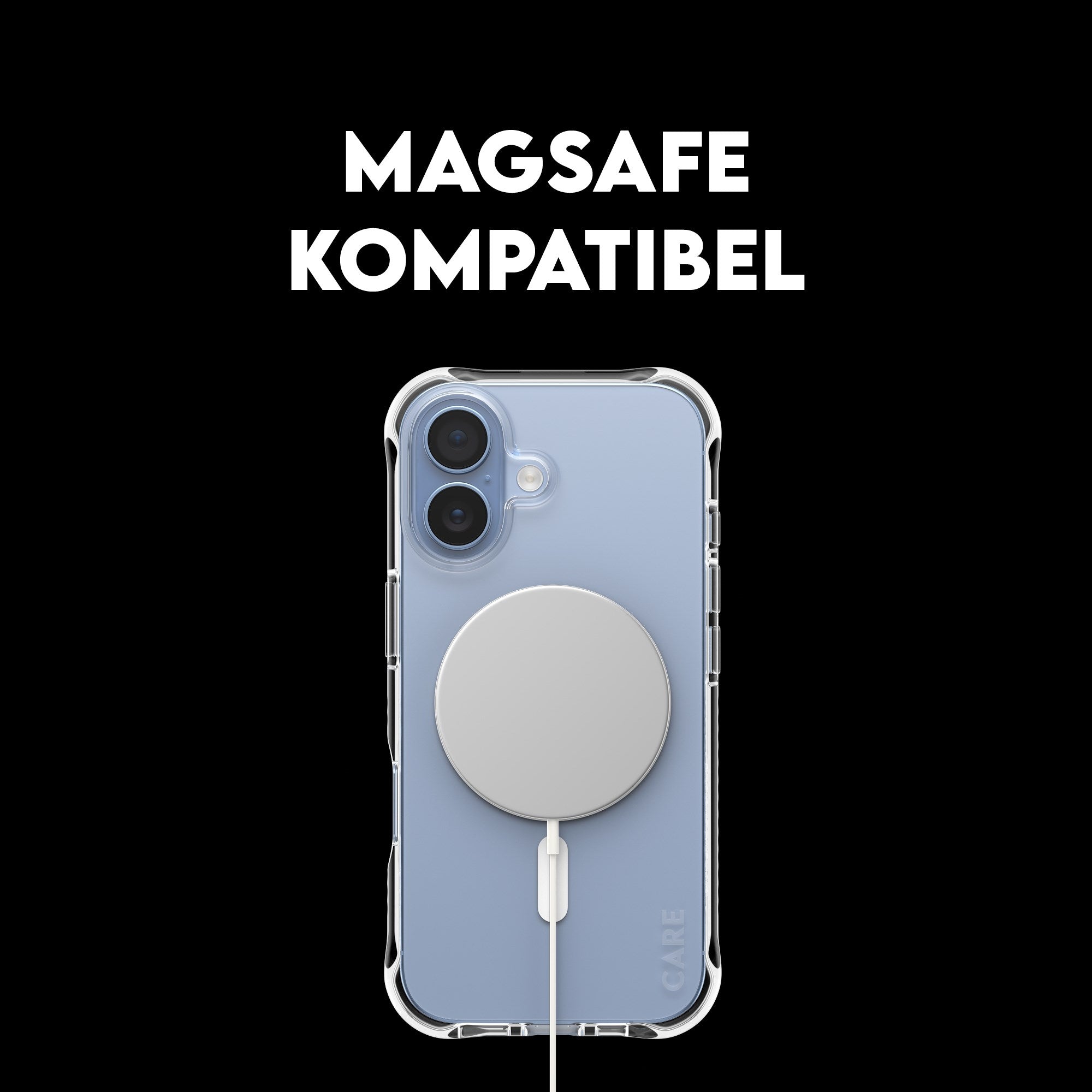 CARE™ by PanzerGlass® Samba Case Transparent m. Weiß MagSafe iPhone 17