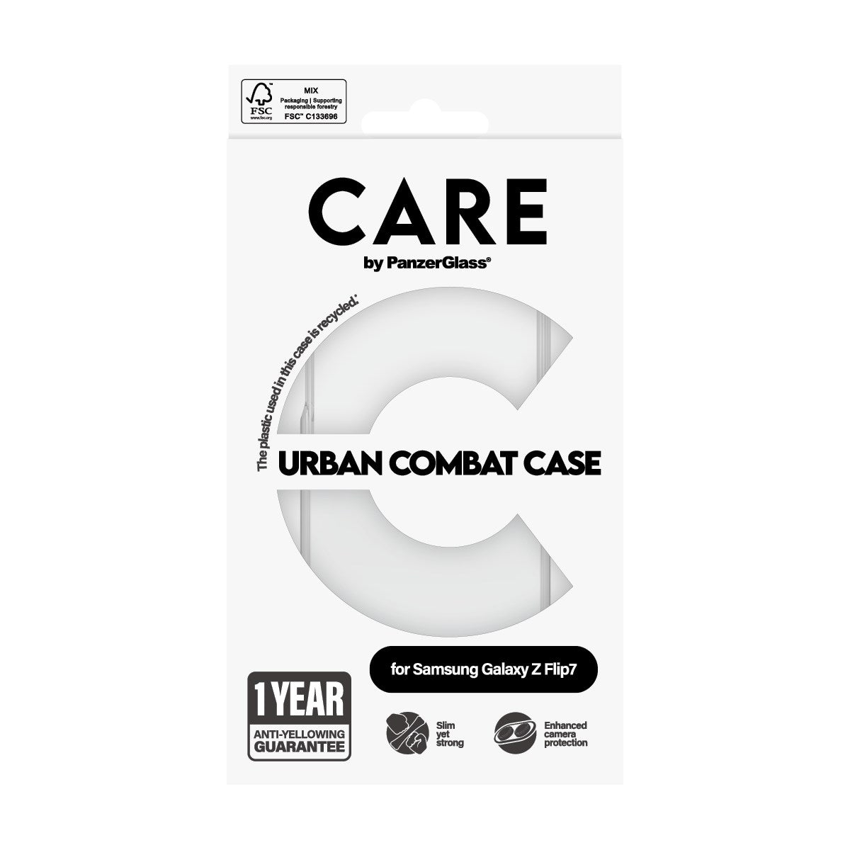 CARE by PanzerGlass® Flagship Case Urban Combat m. Klarer Rahmen Samsung Galaxy Z Flip7