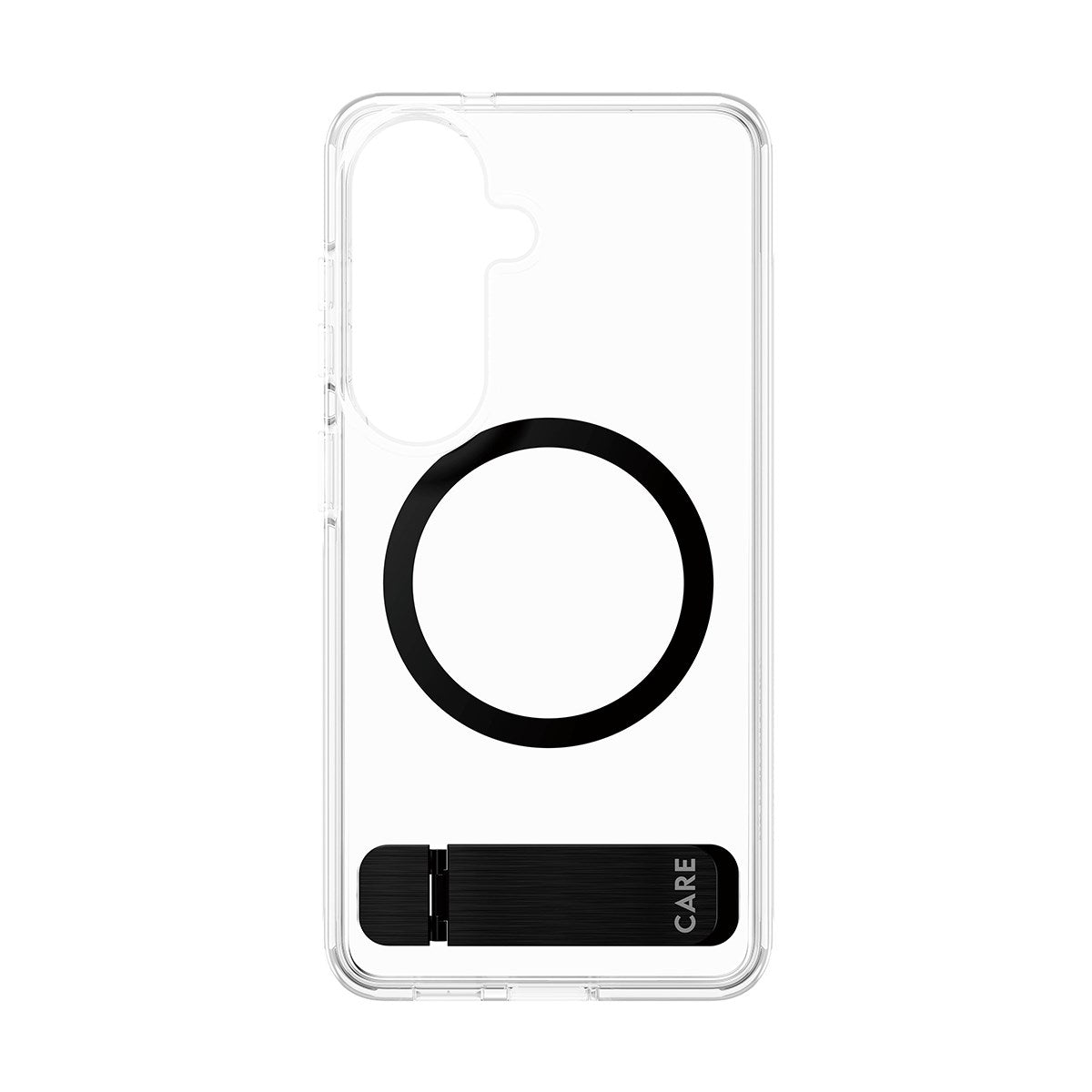 CARE™ by PanzerGlass® Urban Explorer Case Transparent m. Schwarz Kickstand & Qi Samsung Galaxy S26