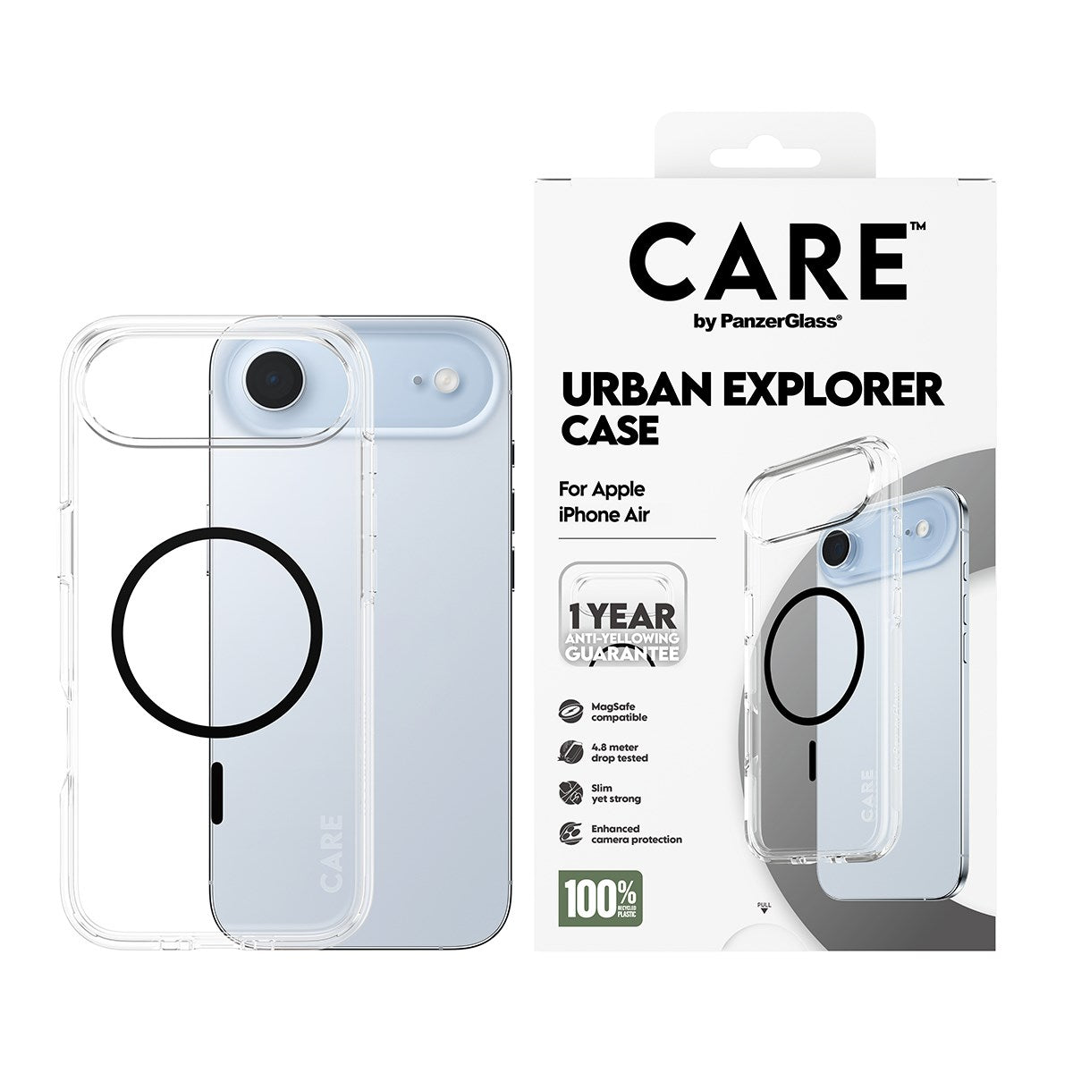 CARE by PanzerGlass® Flagship Case Transparent Urban Explorer m. Schwarz MagSafe iPhone Air