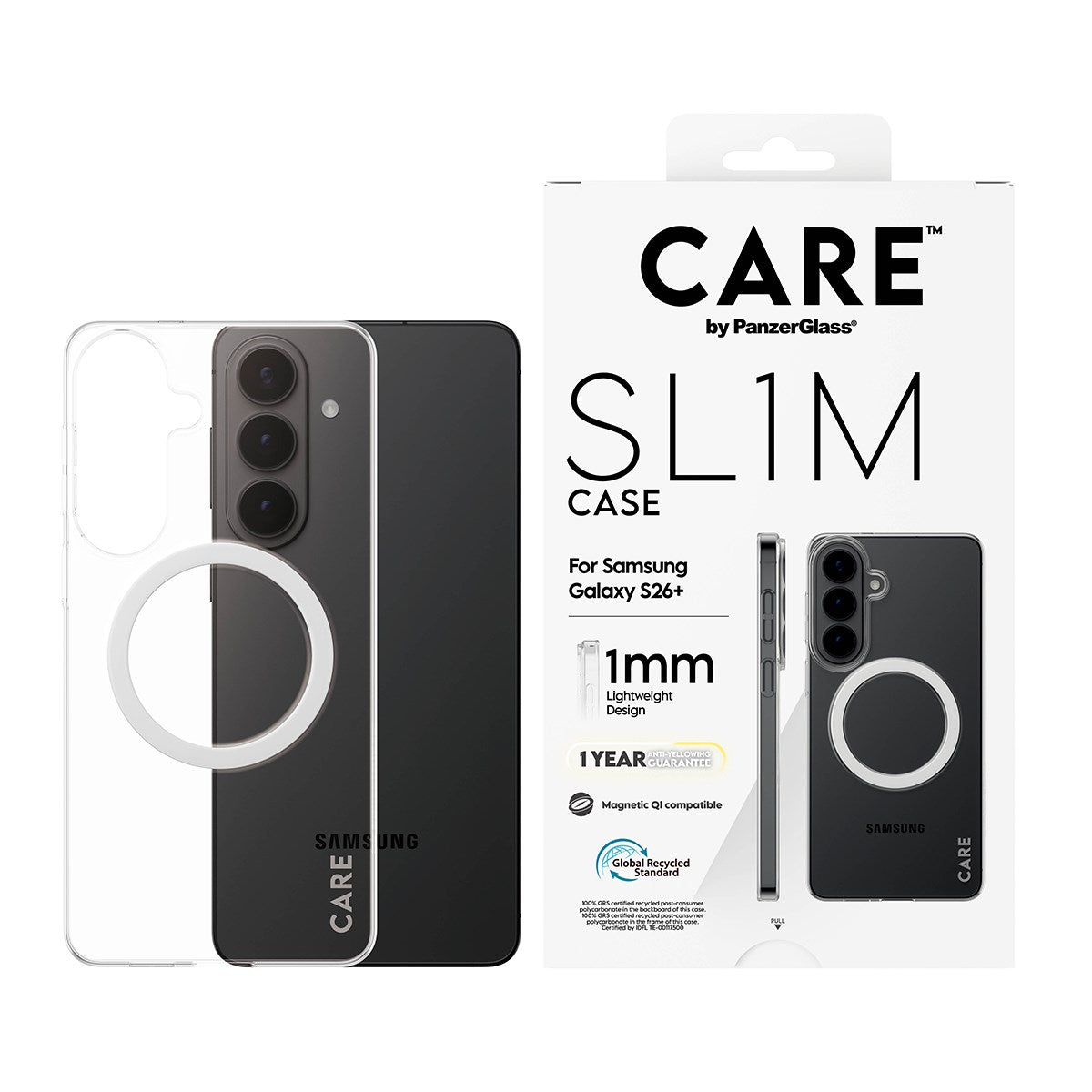CARE™ by PanzerGlass® SL1M Case Transparent m. Qi Samsung Galaxy S26+