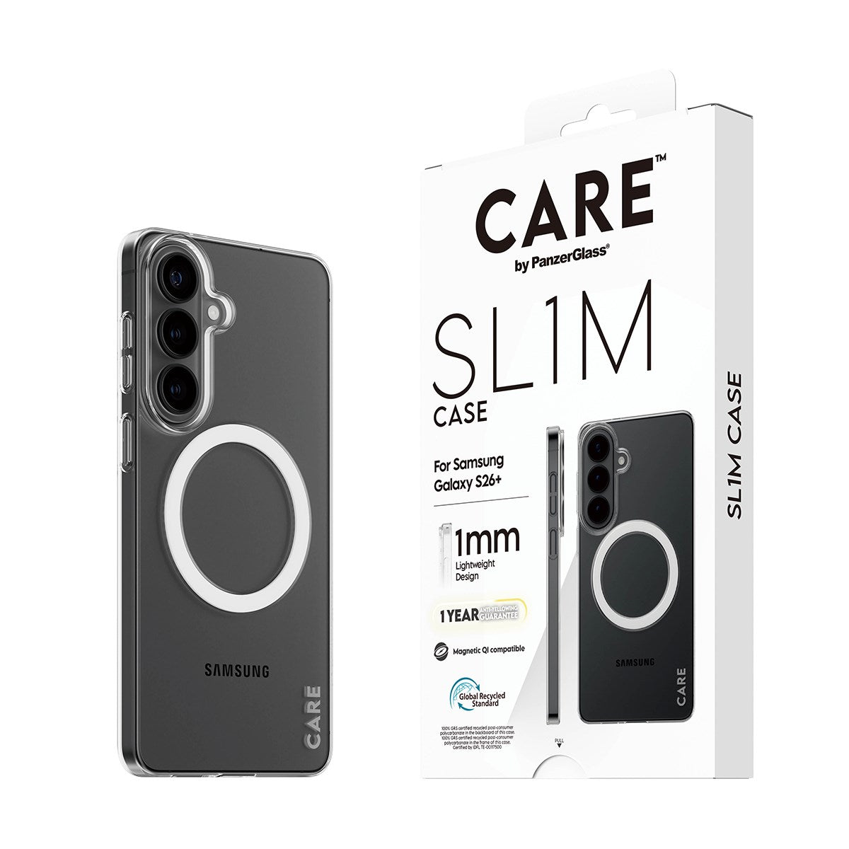 CARE™ by PanzerGlass® SL1M Case Transparent m. Qi Samsung Galaxy S26+