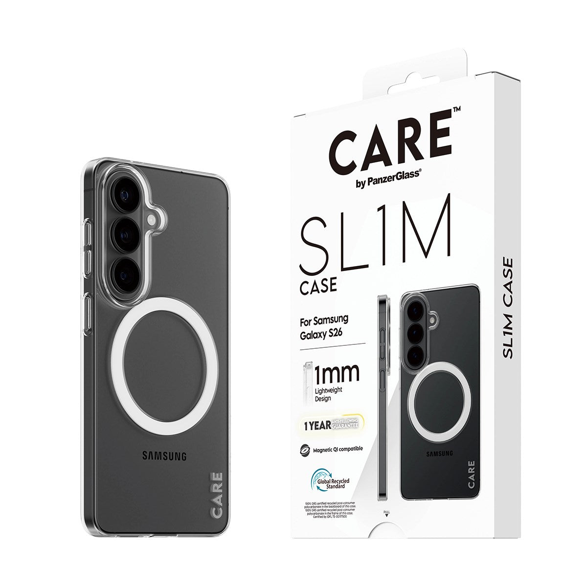 CARE™ by PanzerGlass® SL1M Case Transparent m. Qi Samsung Galaxy S26