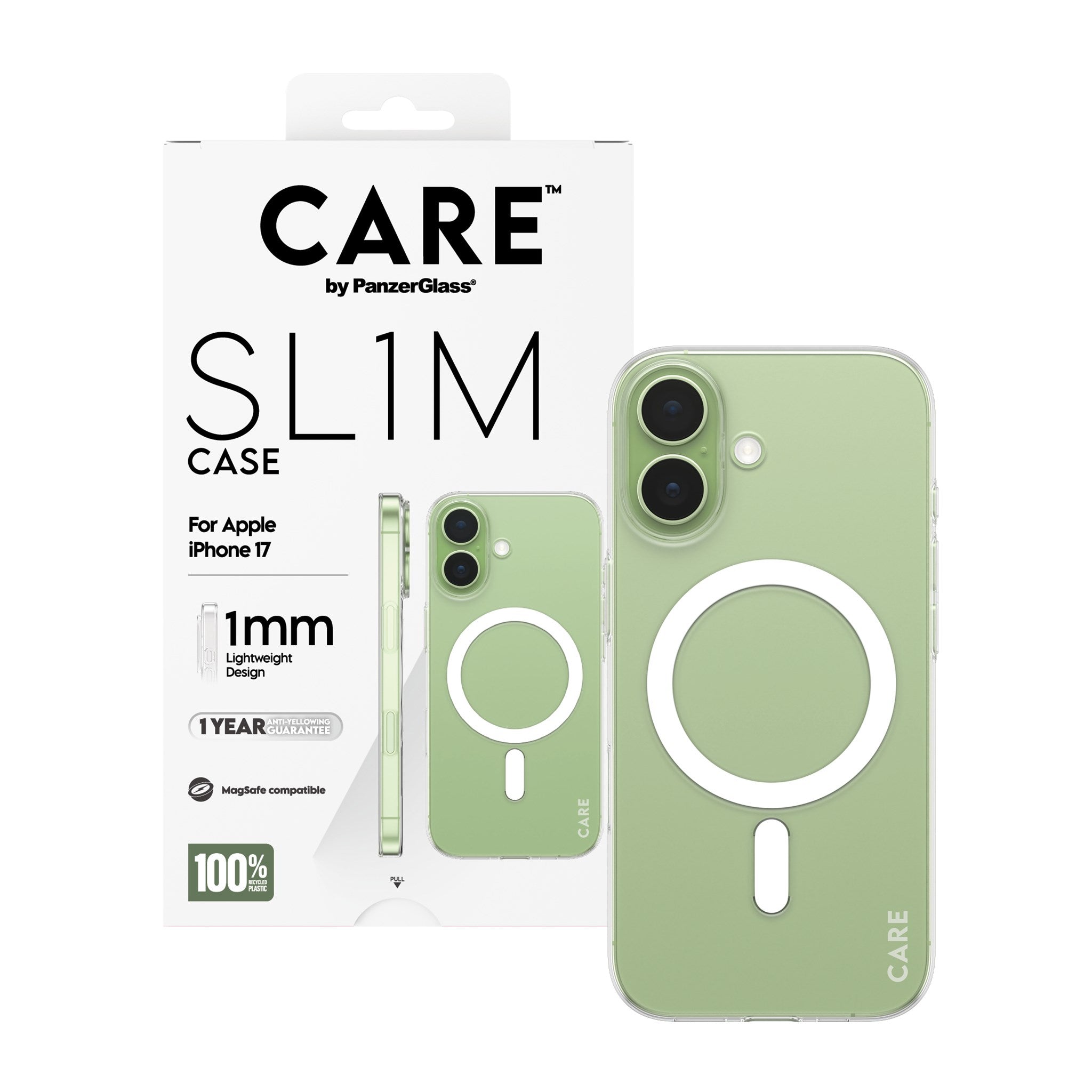 CARE™ by PanzerGlass® SL1M Case Transparent m. MagSafe iPhone 17