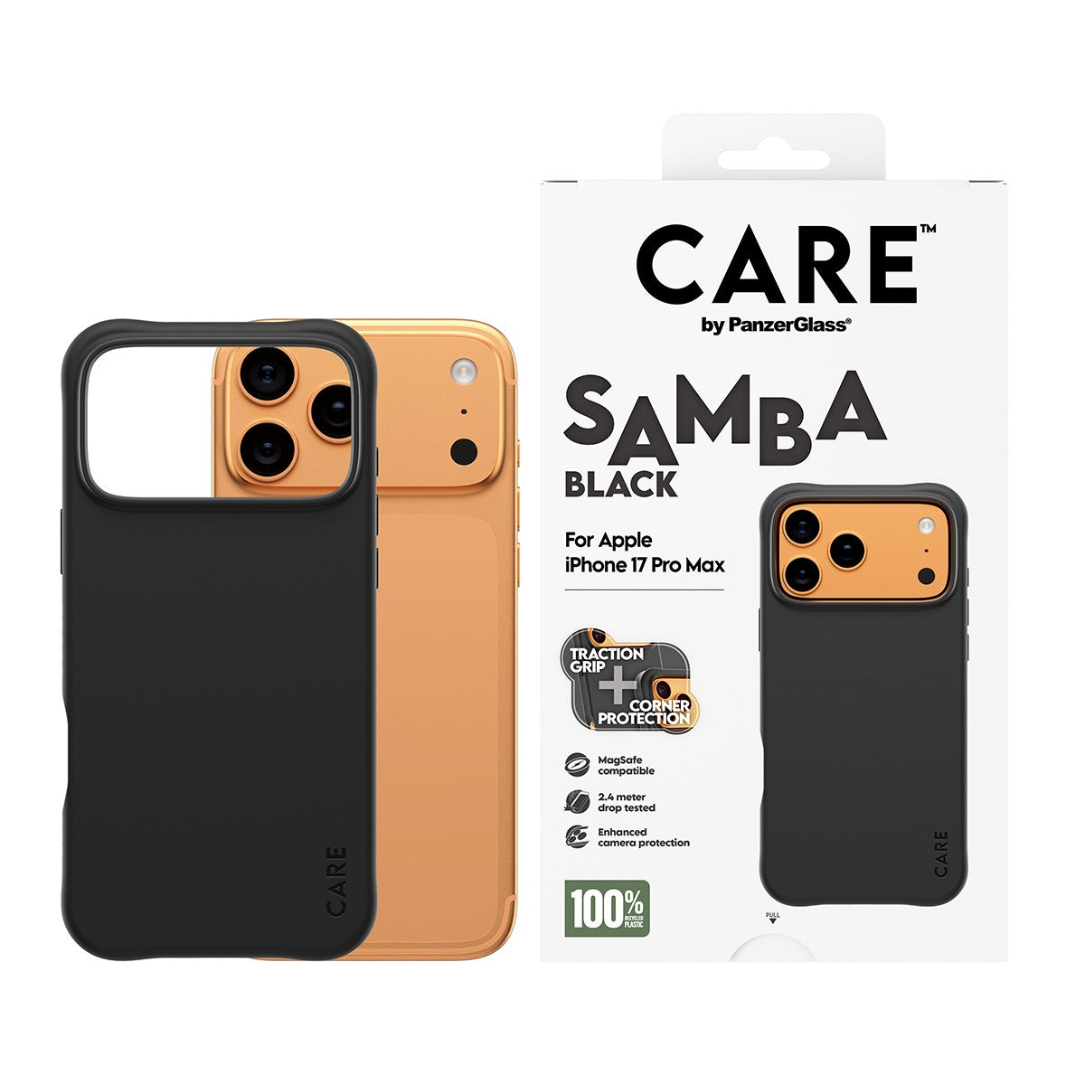 CARE by PanzerGlass® Fashionable Case Samba Schwarz m. MagSafe iPhone 17 Pro Max