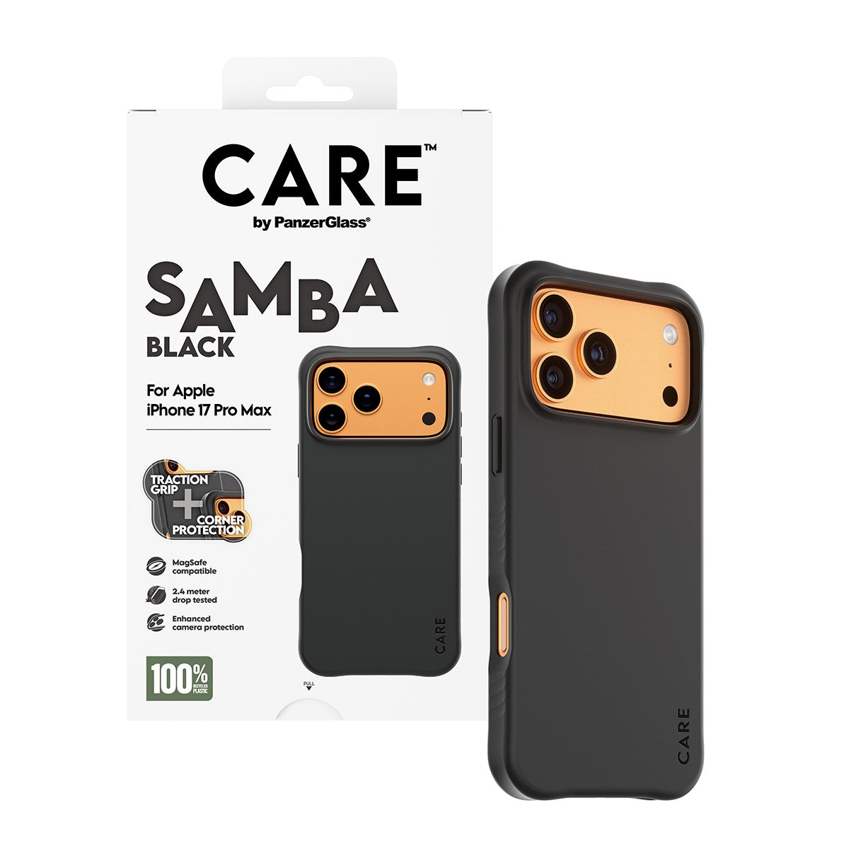 CARE by PanzerGlass® Fashionable Case Samba Schwarz m. MagSafe iPhone 17 Pro Max