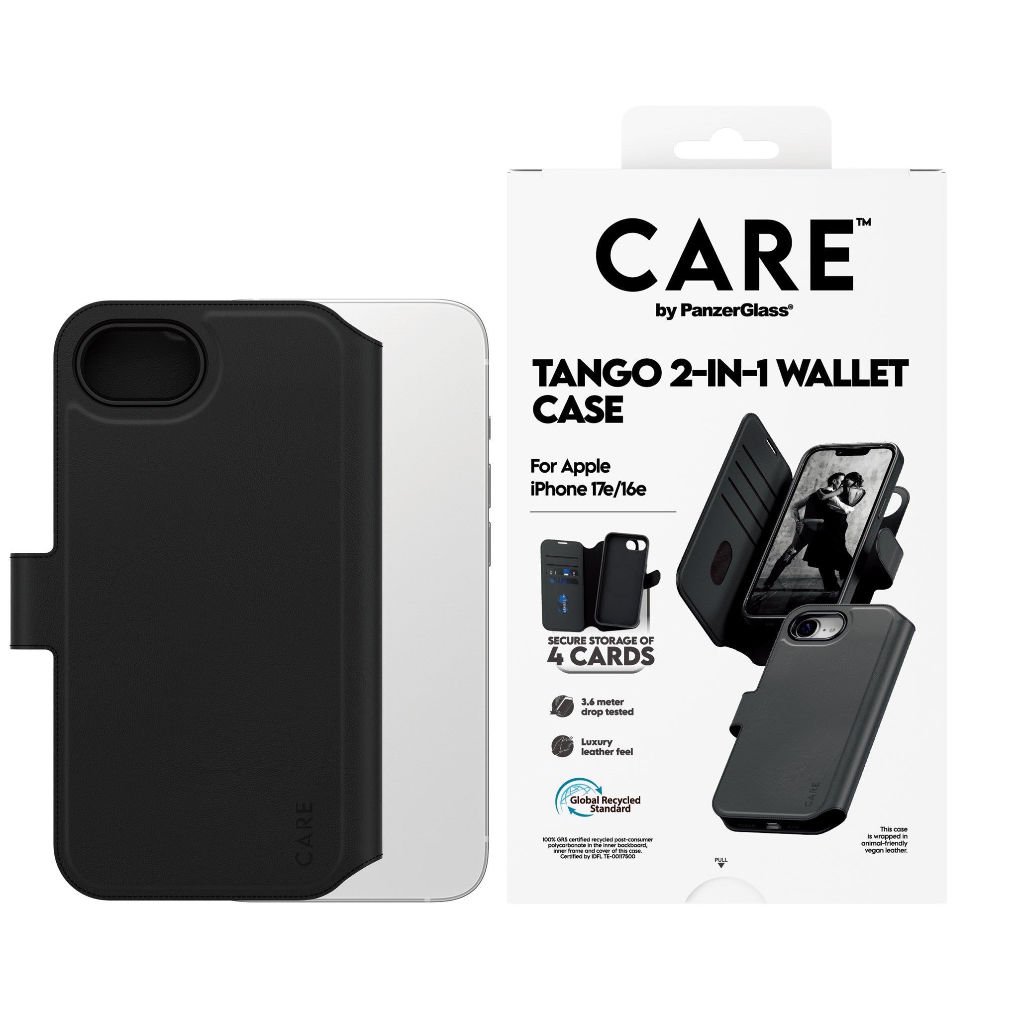 CARE™ by PanzerGlass® Tango 2-in-1 Wallet Case m. MagSafe iPhone 17e | 16e