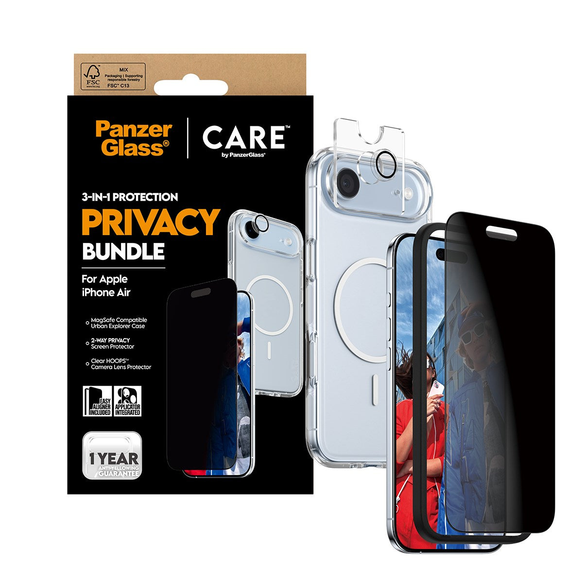 PanzerGlass® | CARE by PanzerGlass® 3-in-1 Privacy Set iPhone Air