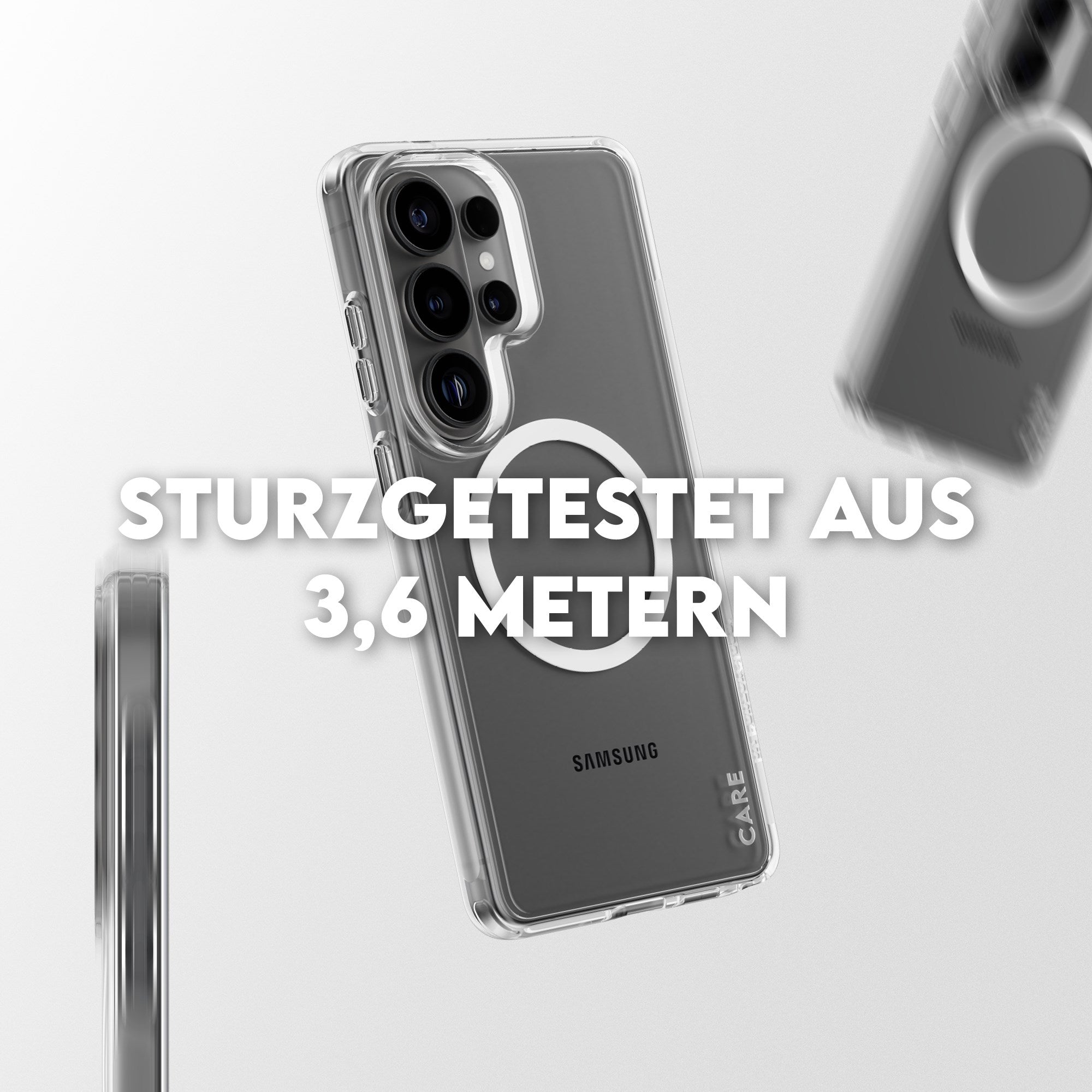 CARE™ by PanzerGlass® Urban Explorer Case Transparent m. Weiss Qi Samsung Galaxy S26 Ultra