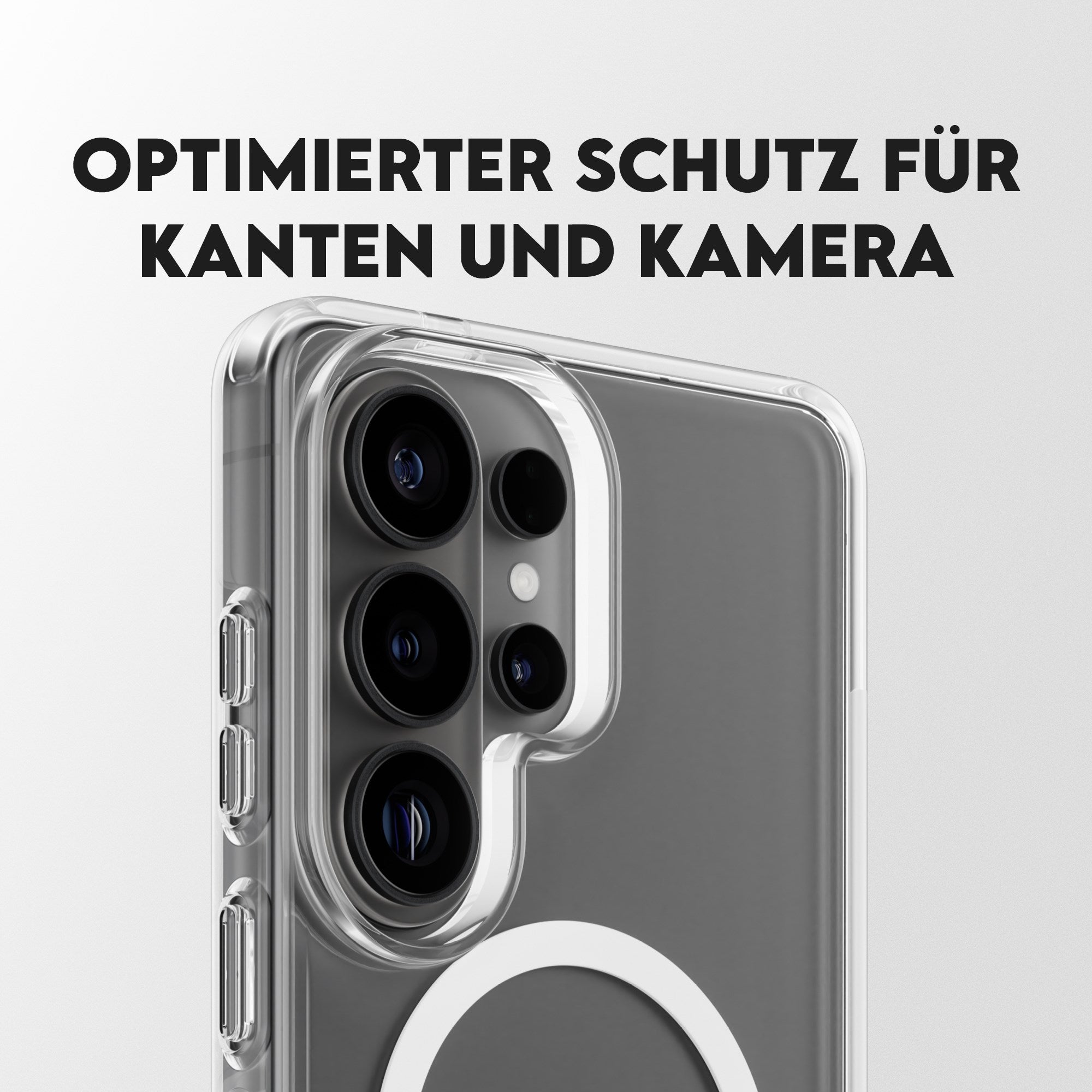 CARE™ by PanzerGlass® Urban Explorer Case Transparent m. Weiss Qi Samsung Galaxy S26 Ultra