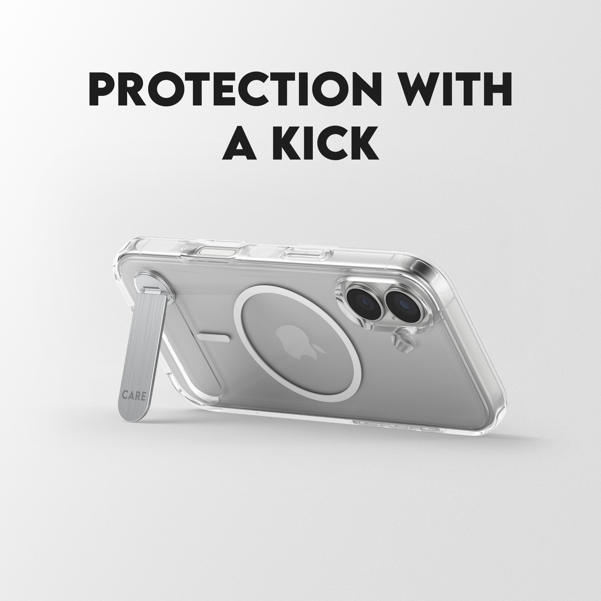CARE by PanzerGlass® Feature Case Transparent m. Kickstand & MagSafe iPhone 17