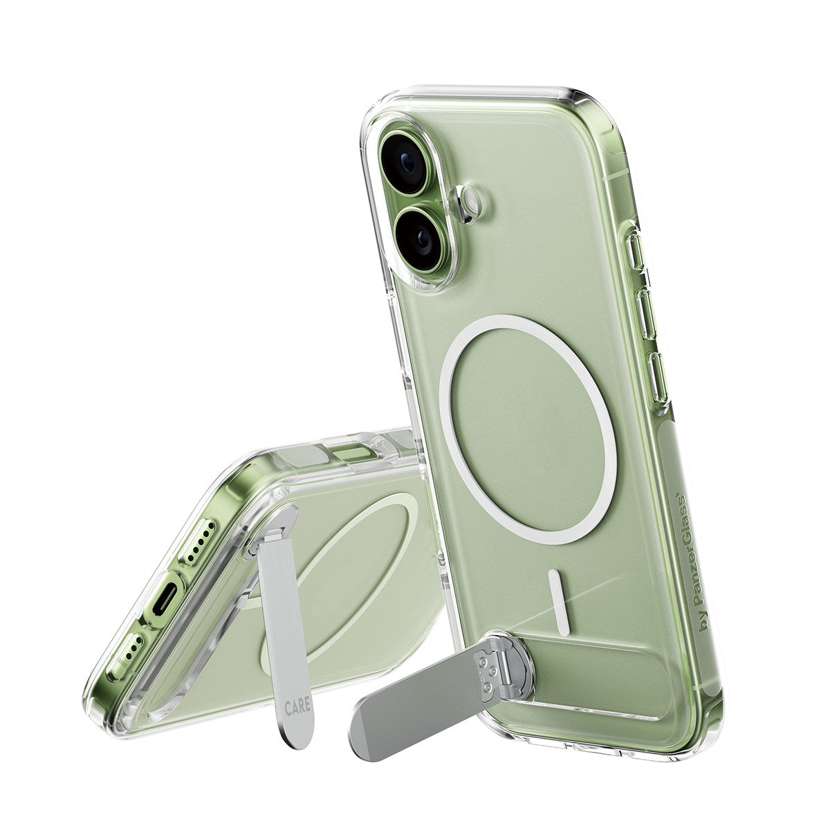 CARE by PanzerGlass® Feature Case Transparent m. Kickstand & MagSafe iPhone 17