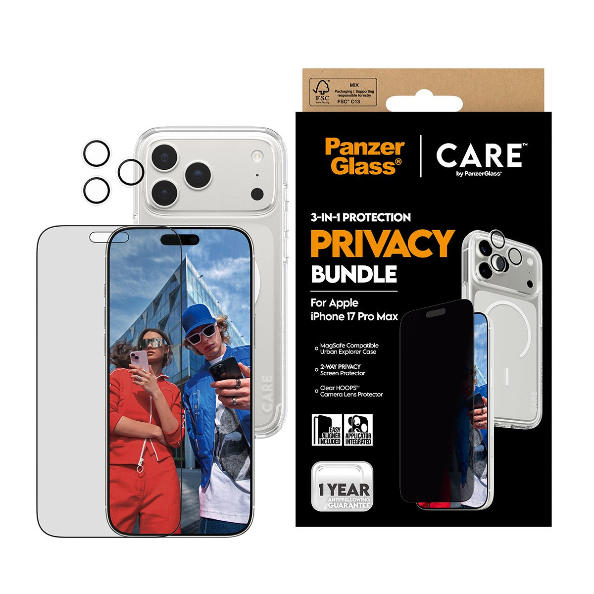 PanzerGlass® | CARE by PanzerGlass® 3-in-1 Privacy Set iPhone 17 Pro Max
