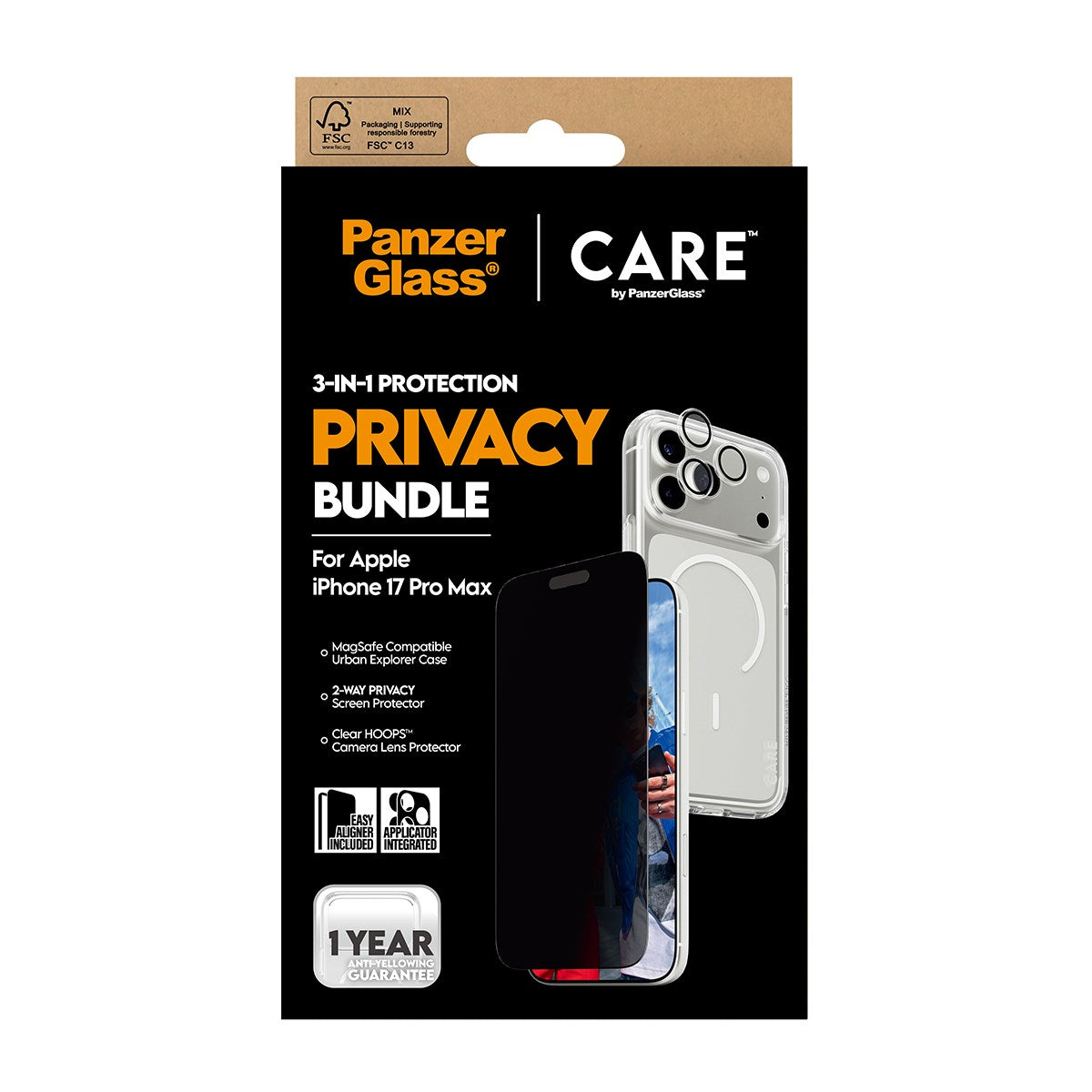 PanzerGlass® | CARE by PanzerGlass® 3-in-1 Privacy Set iPhone 17 Pro Max
