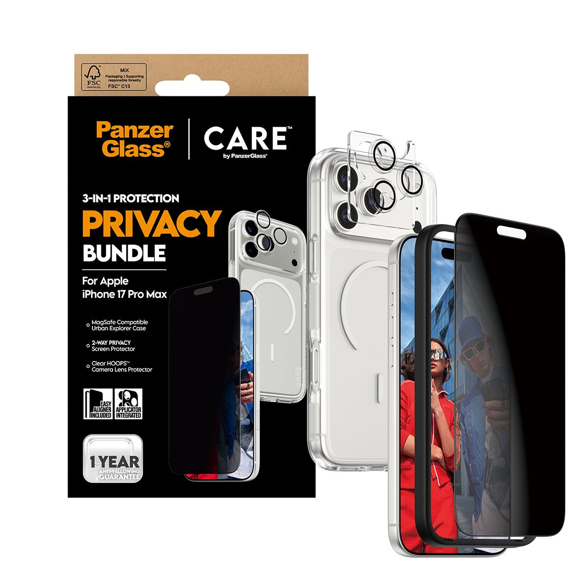PanzerGlass® | CARE by PanzerGlass® 3-in-1 Privacy Set iPhone 17 Pro Max