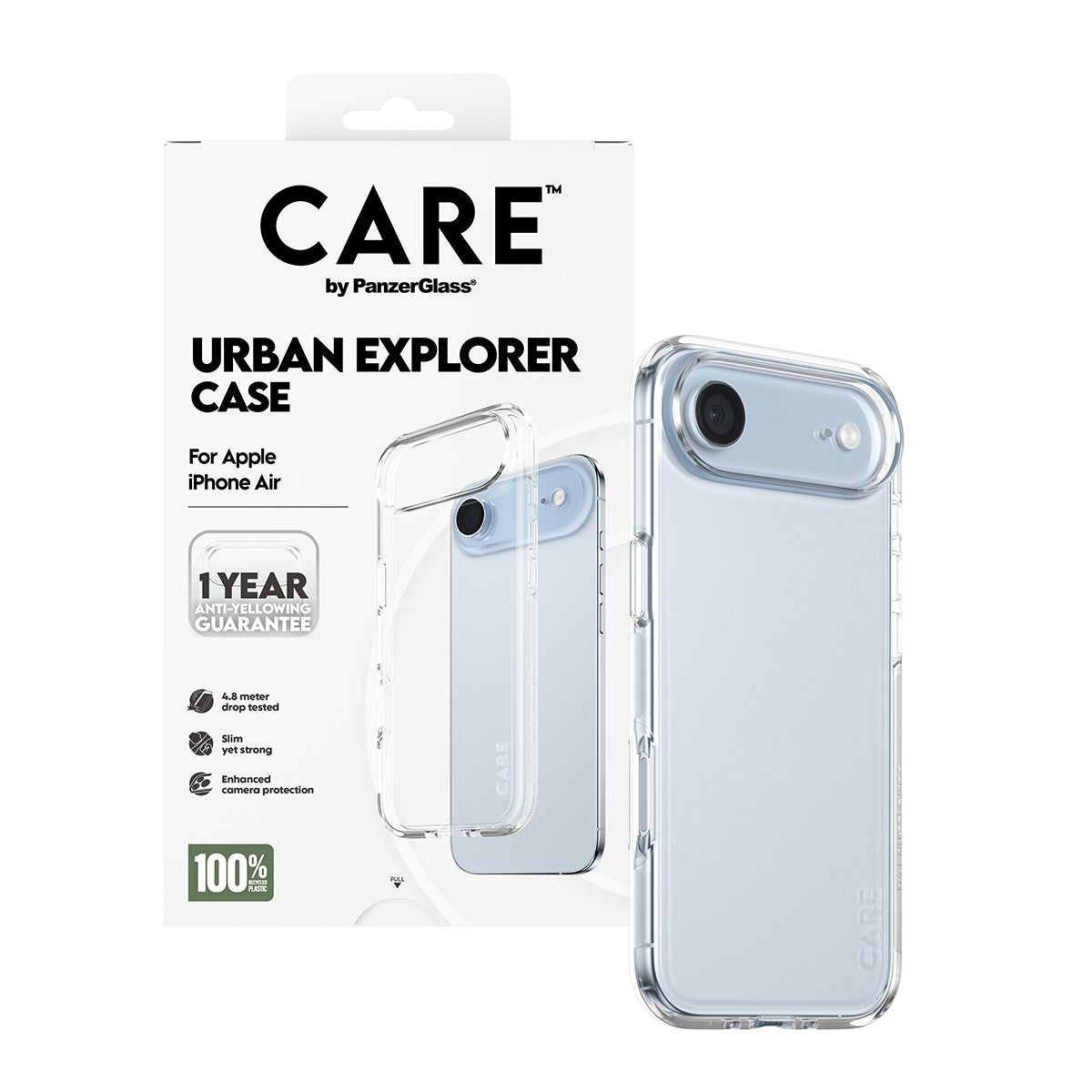 CARE by PanzerGlass® Flagship Case Transparent Urban Explorer m. Klarer Rahmen iPhone Air
