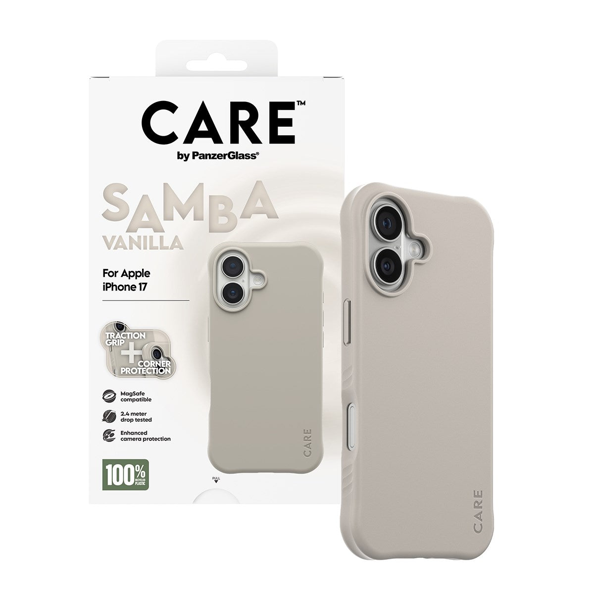 CARE by PanzerGlass® Fashionable Case Samba Vanilla m. MagSafe iPhone 17