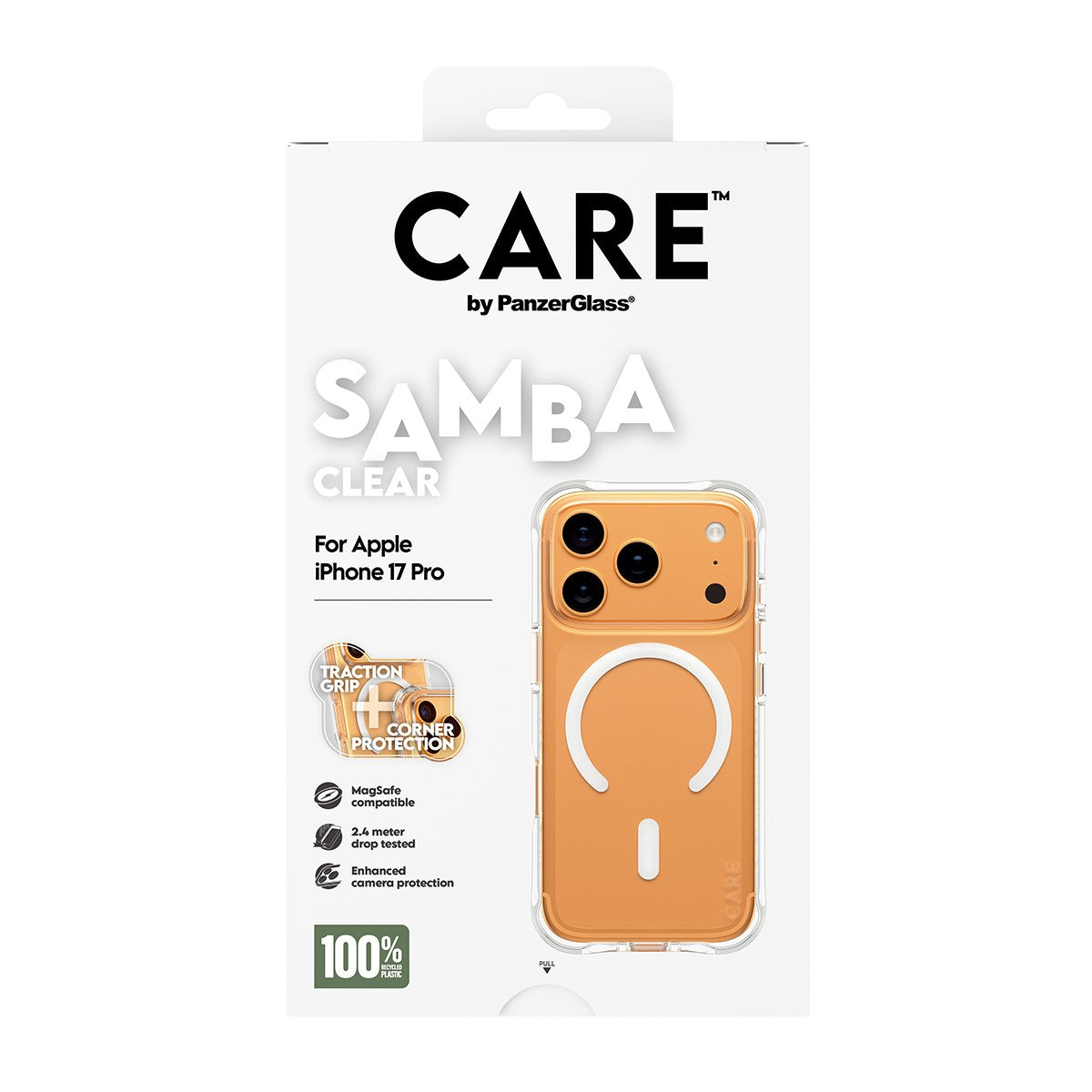 CARE by PanzerGlass® Fashionable Case Samba Transparent m. Weiß MagSafe iPhone 17 Pro