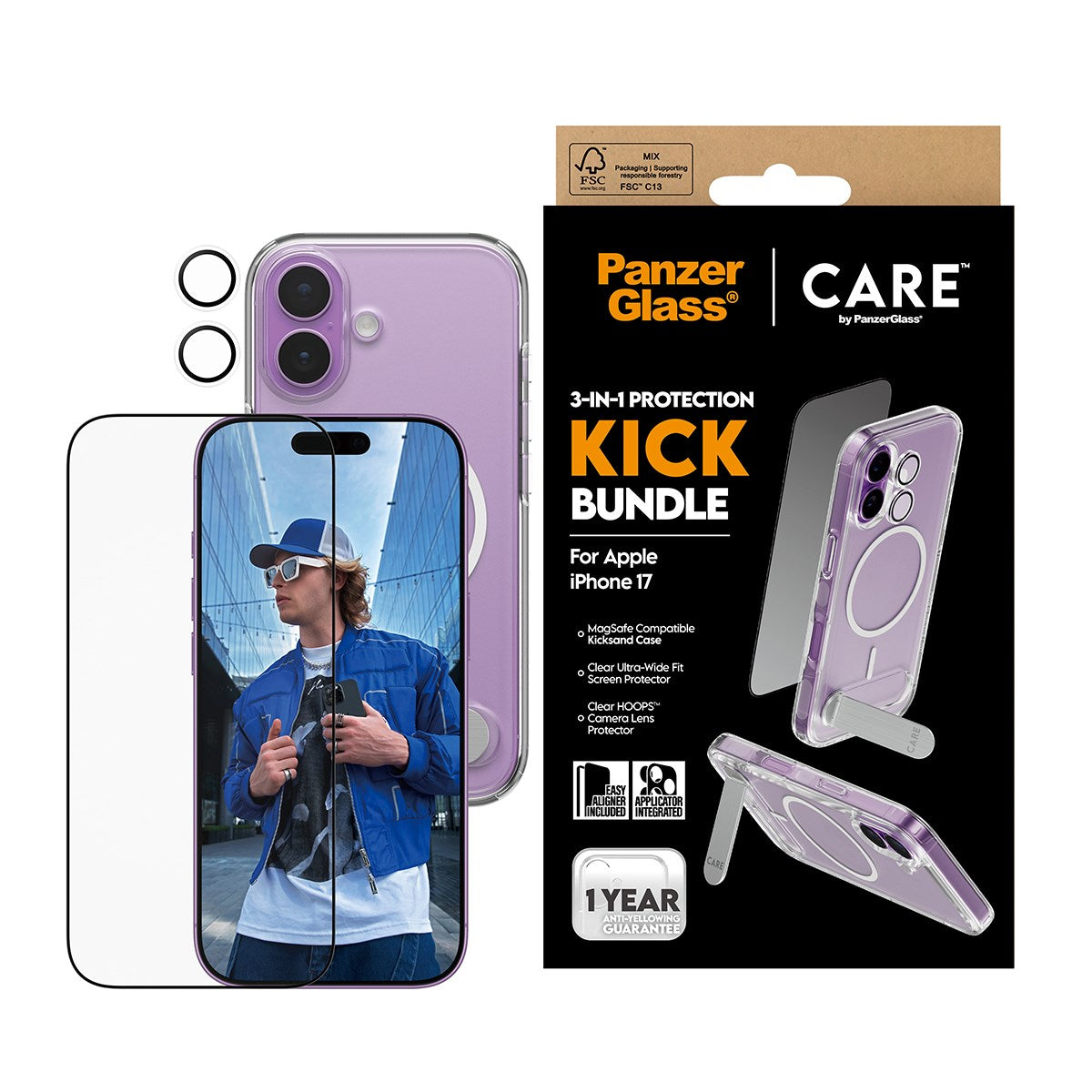 PanzerGlass® | CARE by PanzerGlass® 3-in-1 Kick Set iPhone 17