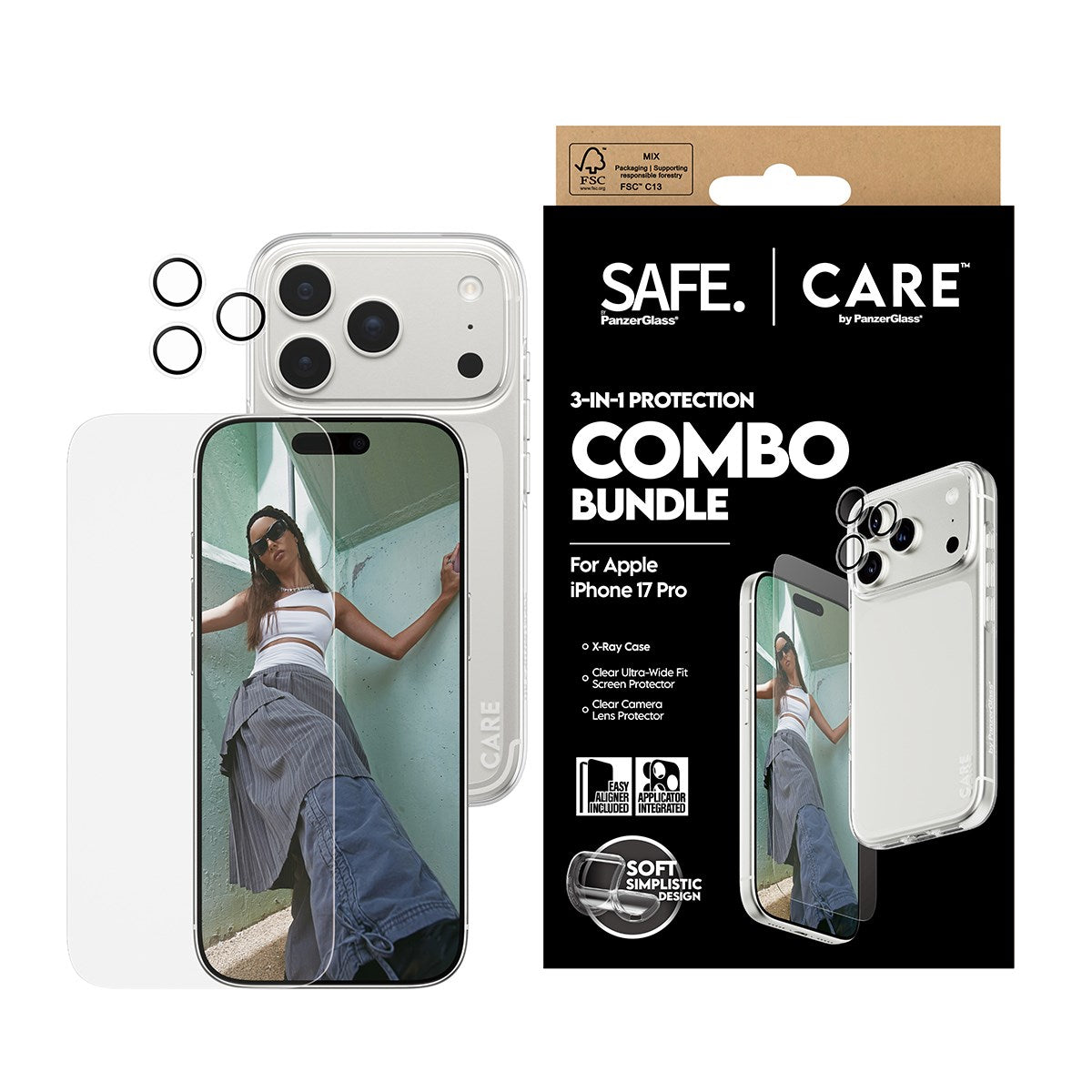 SAFE. | CARE by PanzerGlass® 3-in-1 Combo Set iPhone 17 Pro