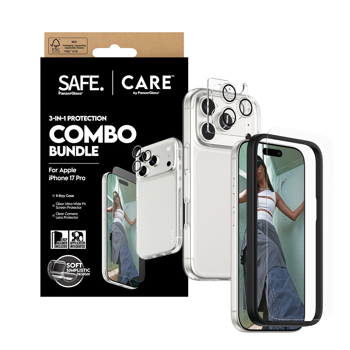 SAFE. | CARE by PanzerGlass® 3-in-1 Combo Set iPhone 17 Pro
